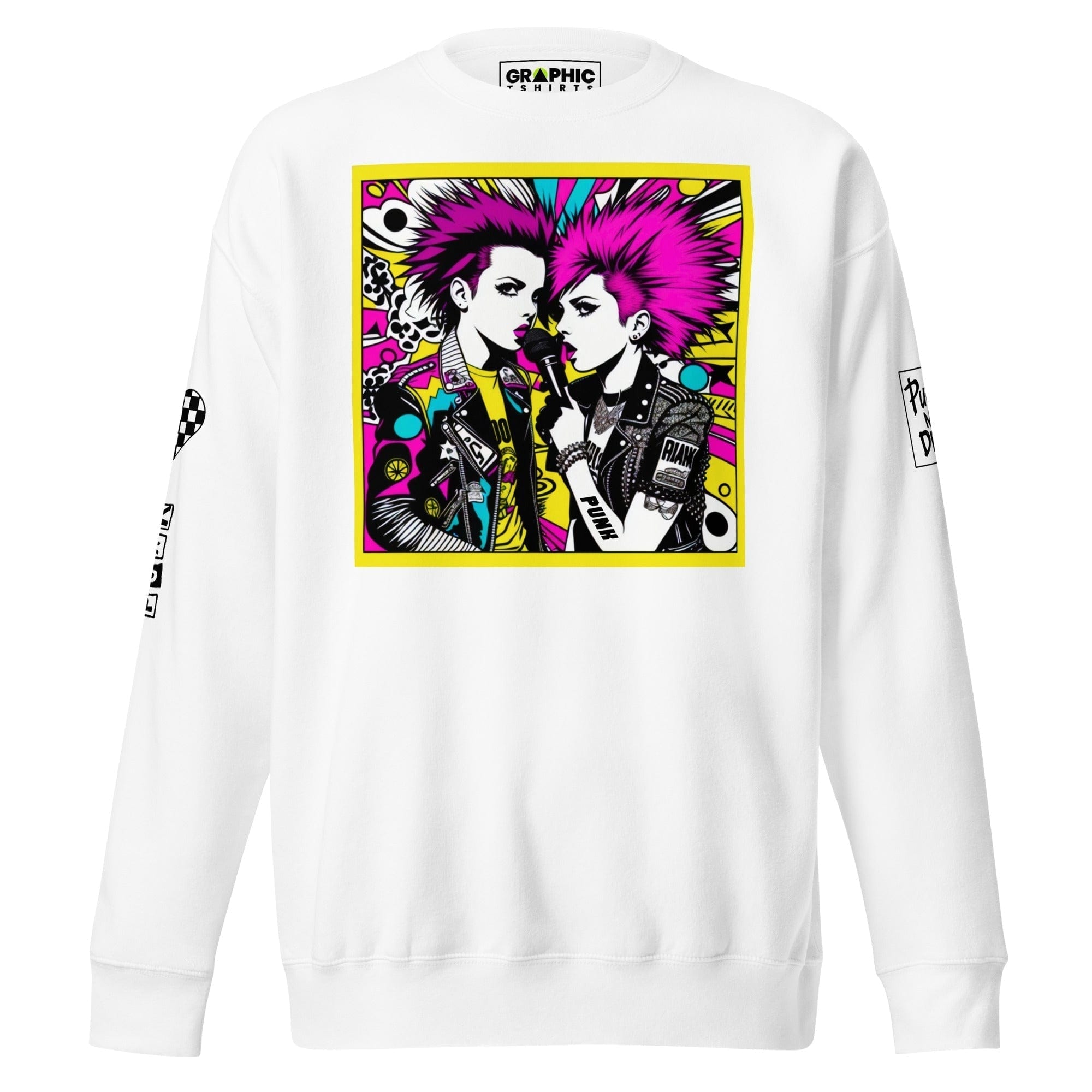 GRAPHIC T-SHIRTS Sweatshirt White / S Unisex Premium Sweatshirt - Punk Pop Art Scene 19