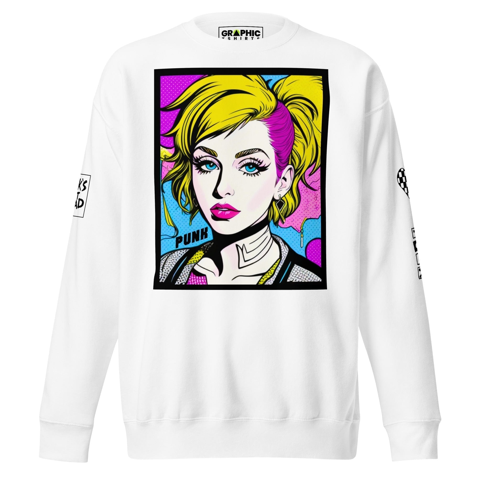 GRAPHIC T-SHIRTS Sweatshirt White / S Unisex Premium Sweatshirt - Punk Pop Art Scene 2