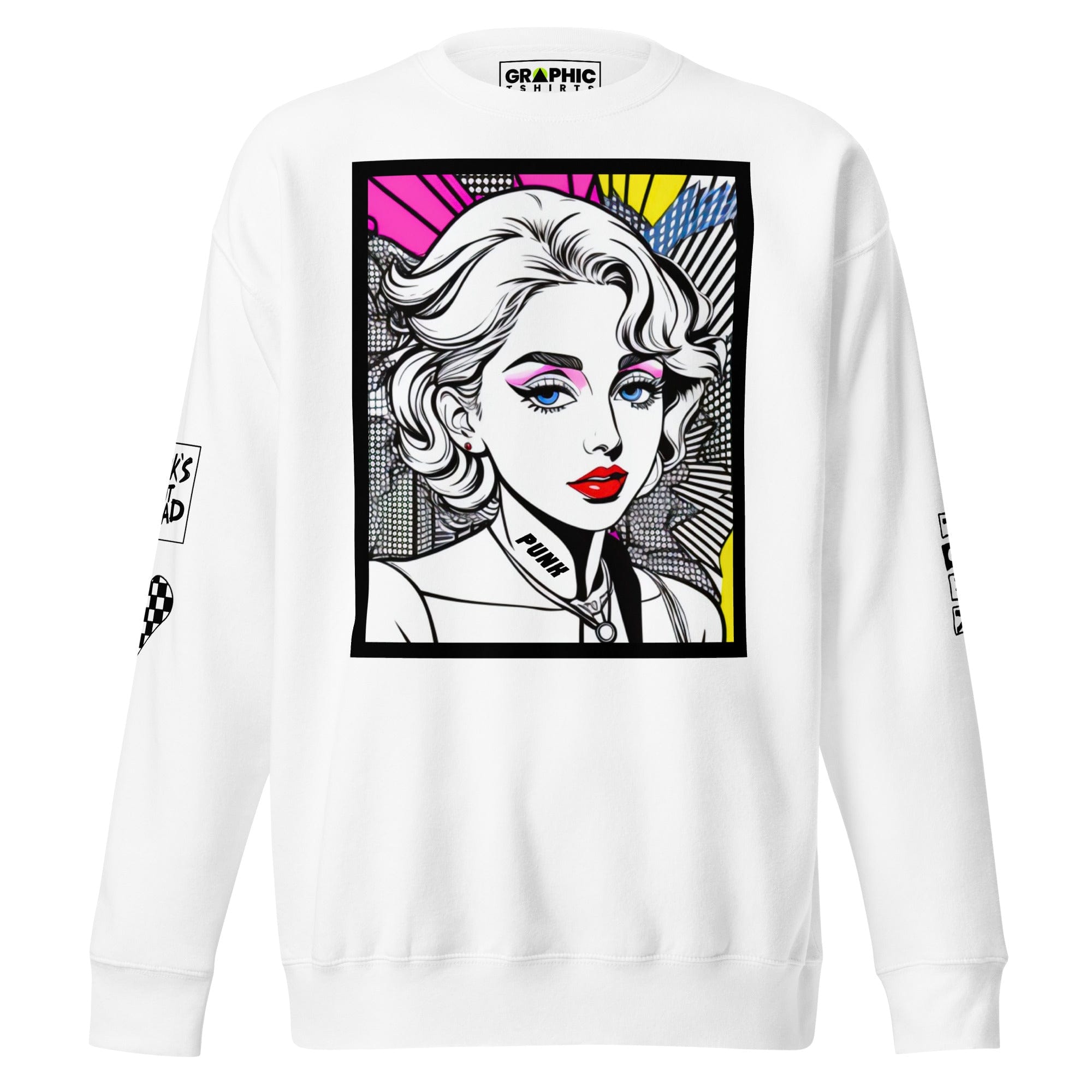 GRAPHIC T-SHIRTS Sweatshirt White / S Unisex Premium Sweatshirt - Punk Pop Art Scene 9