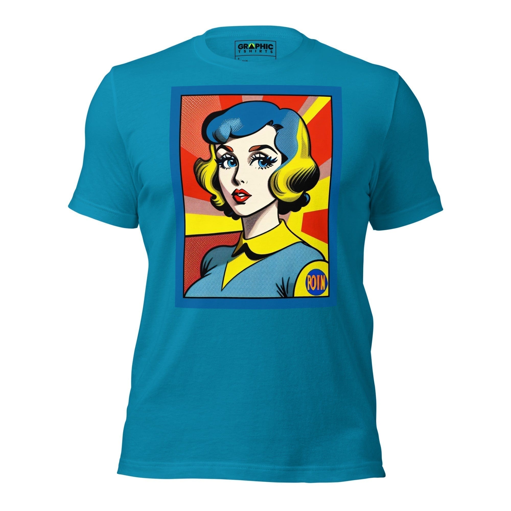 GRAPHIC T-SHIRTS T-Shirt Aqua / S Unisex Crew Neck T-Shirt - Vintage American Comic Series v.13