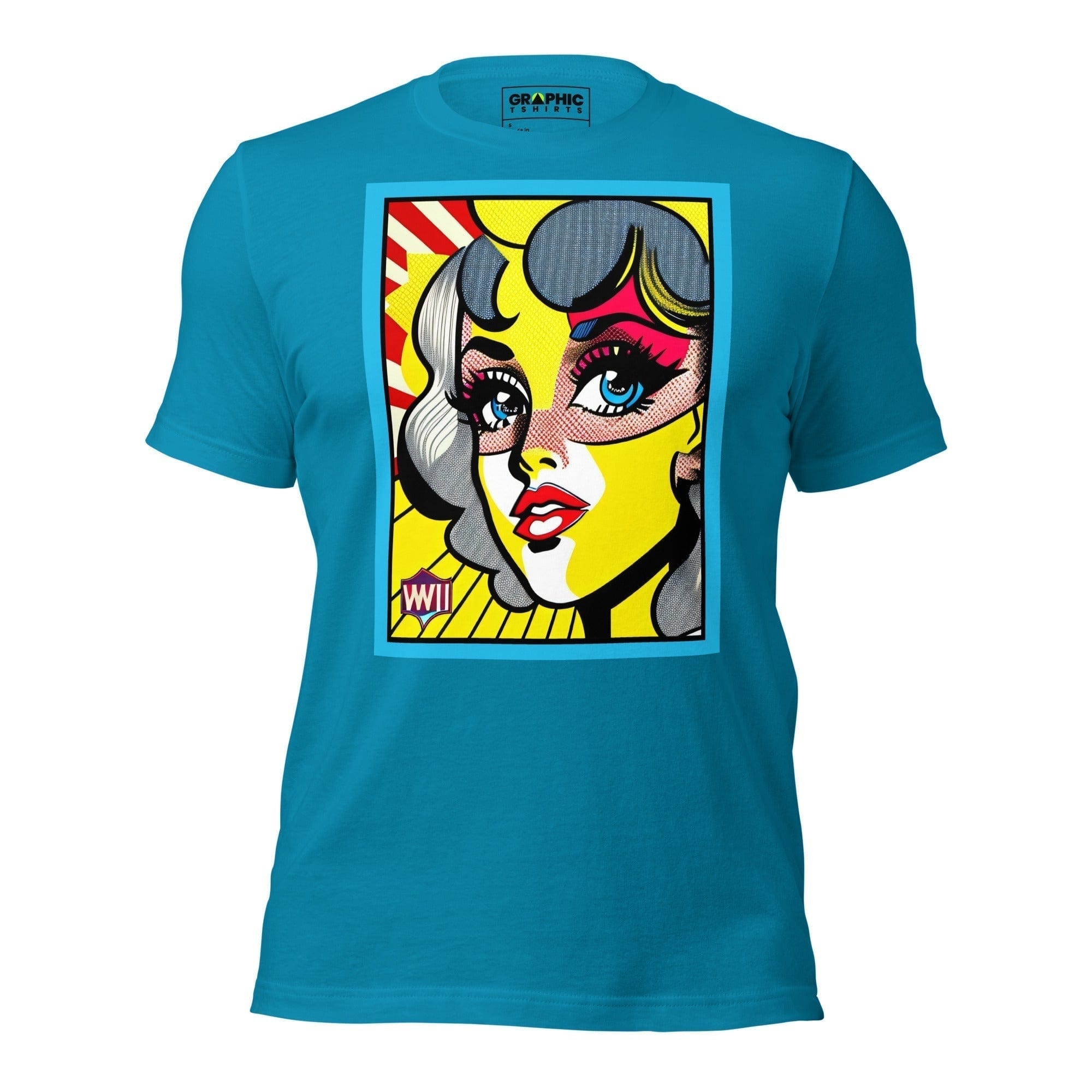 GRAPHIC T-SHIRTS T-Shirt Aqua / S Unisex Crew Neck T-Shirt - Vintage American Comic Series v.17