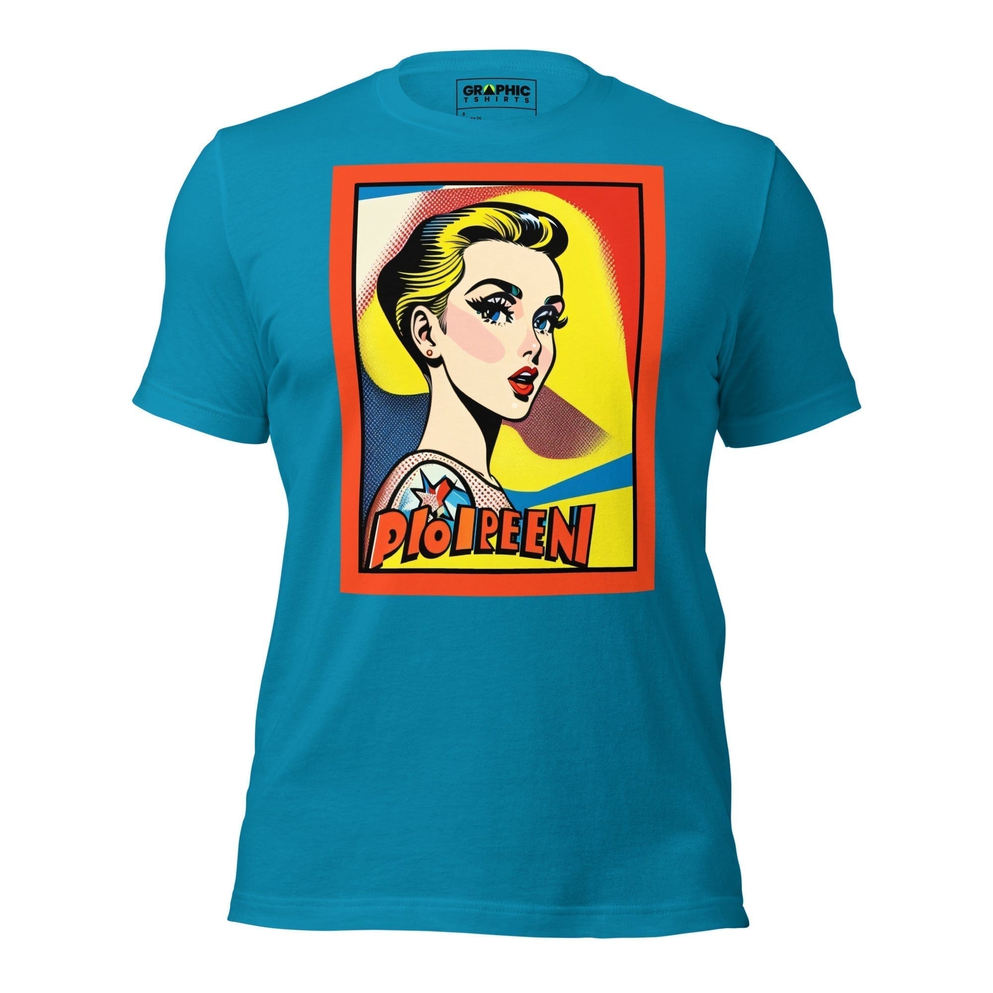 GRAPHIC T-SHIRTS T-Shirt Aqua / S Unisex Crew Neck T-Shirt - Vintage American Comic Series v.18