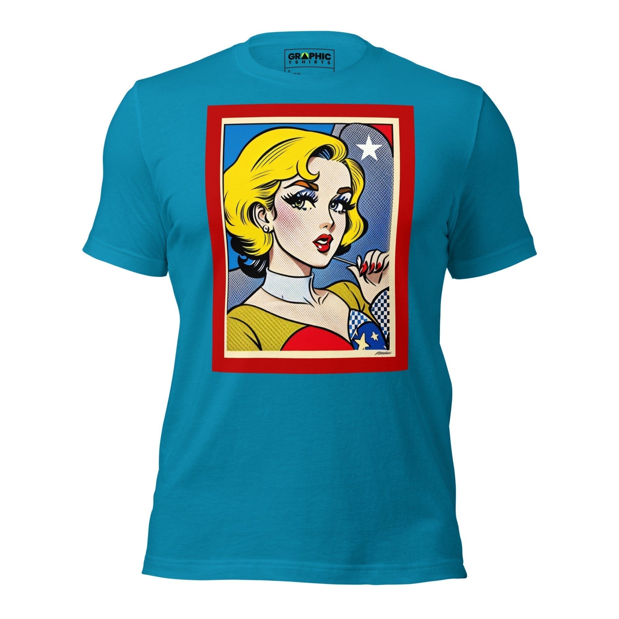 GRAPHIC T-SHIRTS T-Shirt Aqua / S Unisex Crew Neck T-Shirt - Vintage American Comic Series v.21