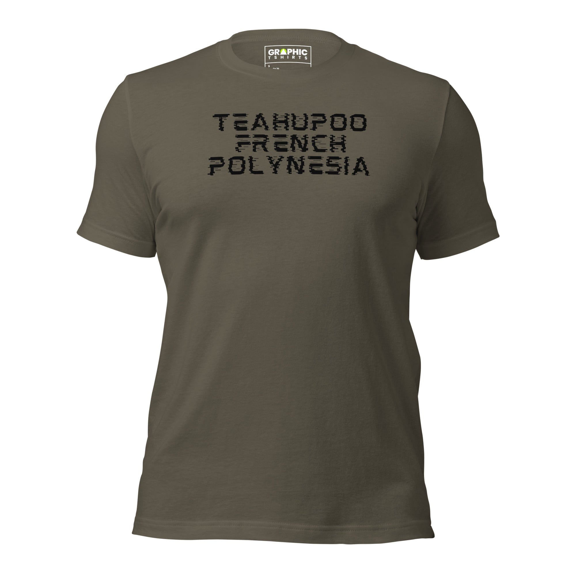 GRAPHIC T-SHIRTS T-Shirt Army / S Unisex Crew Neck T-Shirt - Teahupoo French Polynesia