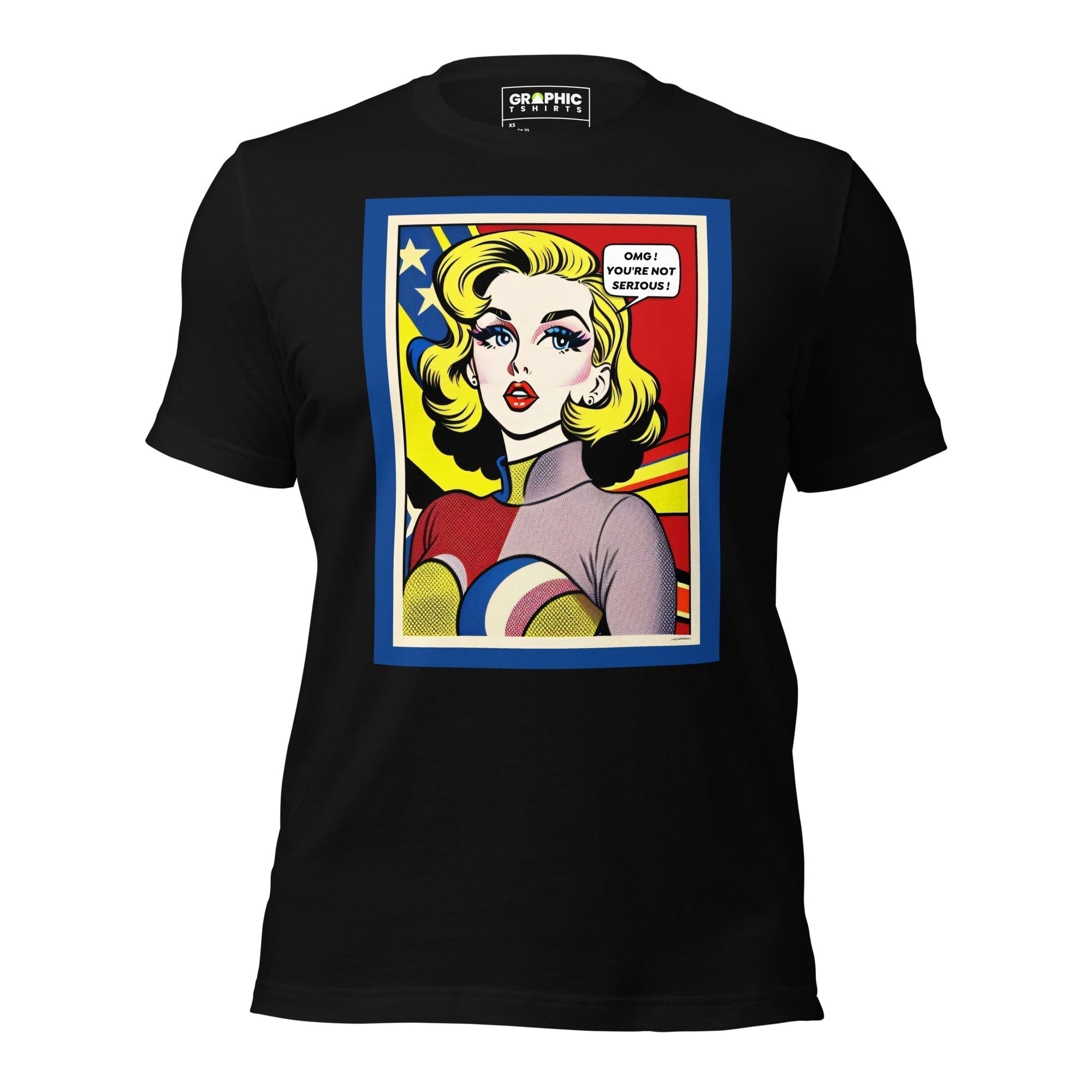 GRAPHIC T-SHIRTS T-Shirt Black / XS Unisex Crew Neck T-Shirt - Vintage American Comic Series v.39