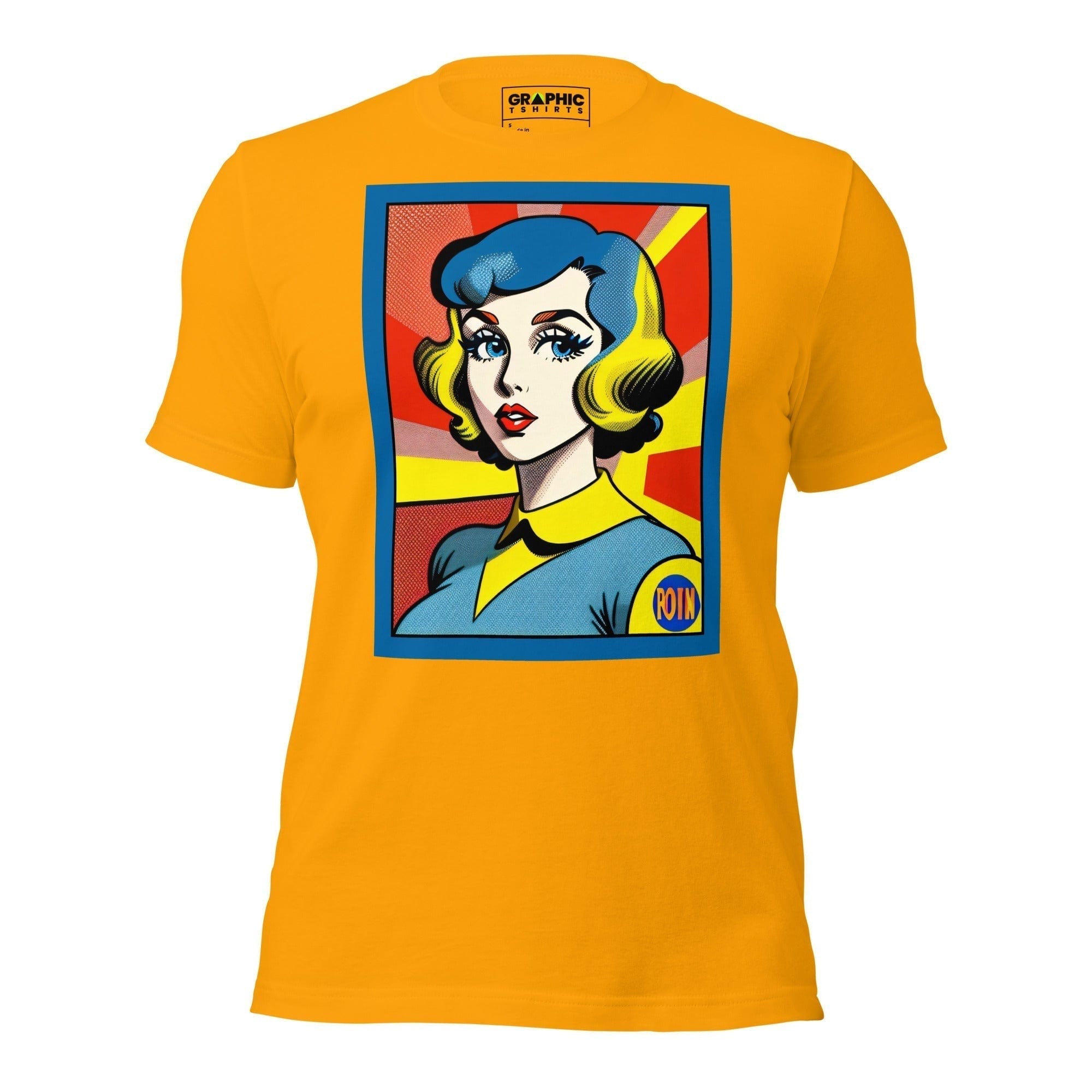 GRAPHIC T-SHIRTS T-Shirt Gold / S Unisex Crew Neck T-Shirt - Vintage American Comic Series v.13