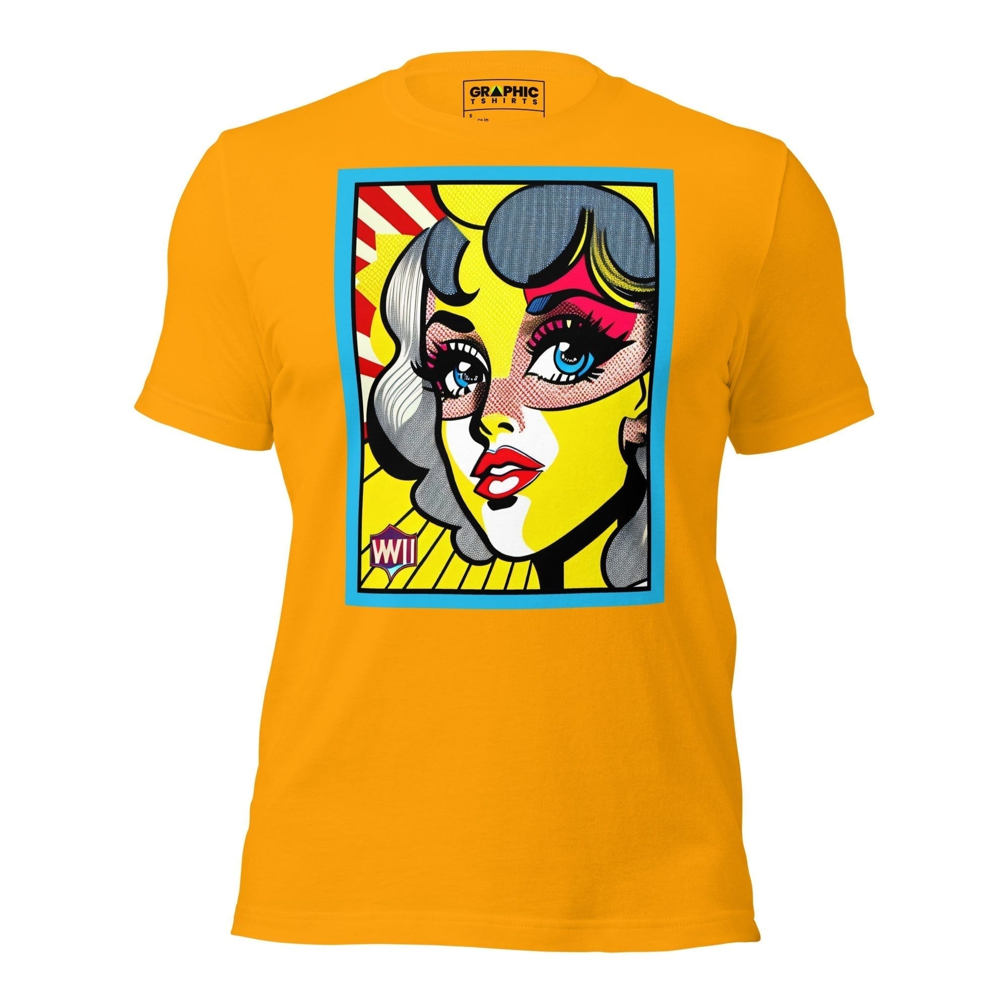 GRAPHIC T-SHIRTS T-Shirt Gold / S Unisex Crew Neck T-Shirt - Vintage American Comic Series v.17