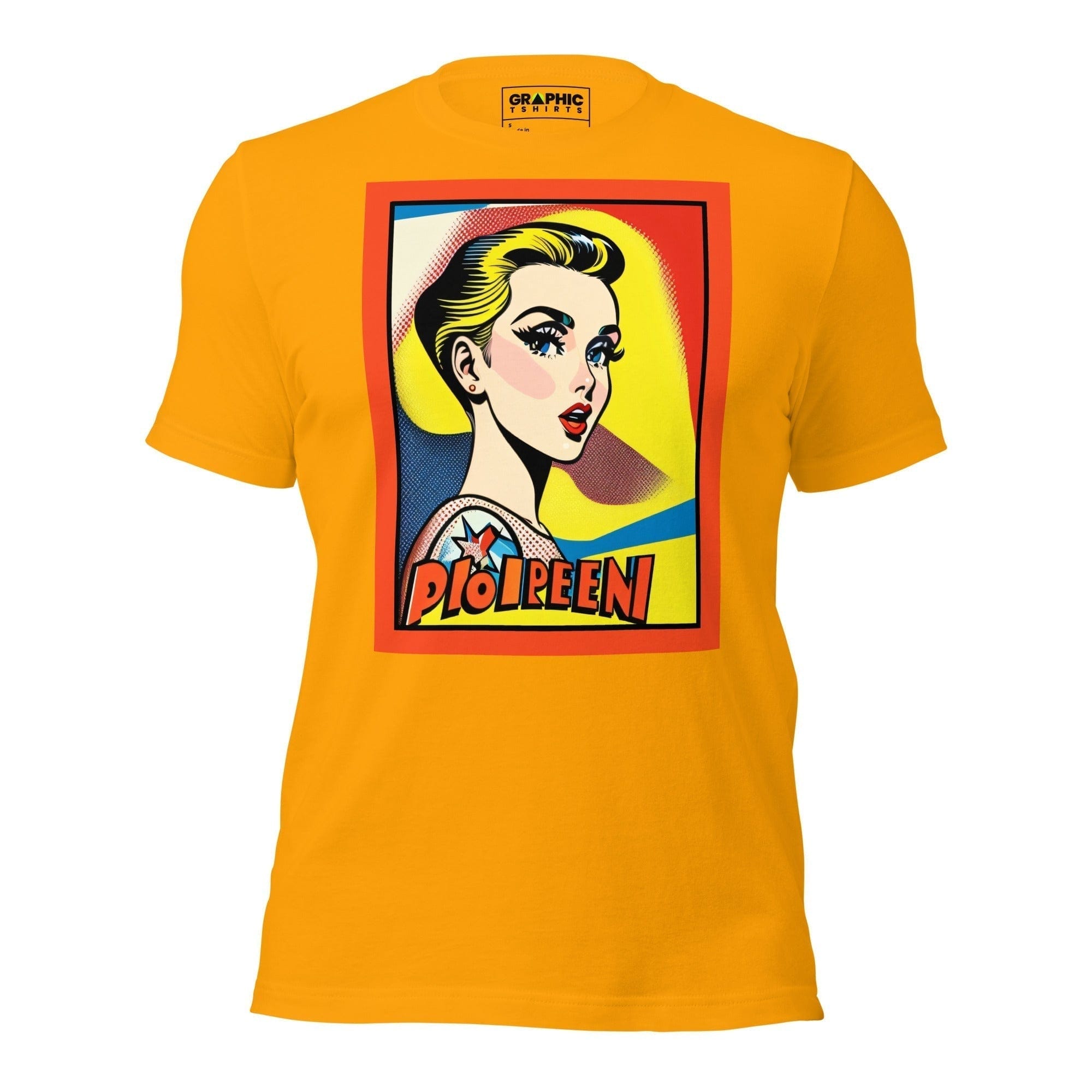 GRAPHIC T-SHIRTS T-Shirt Gold / S Unisex Crew Neck T-Shirt - Vintage American Comic Series v.18