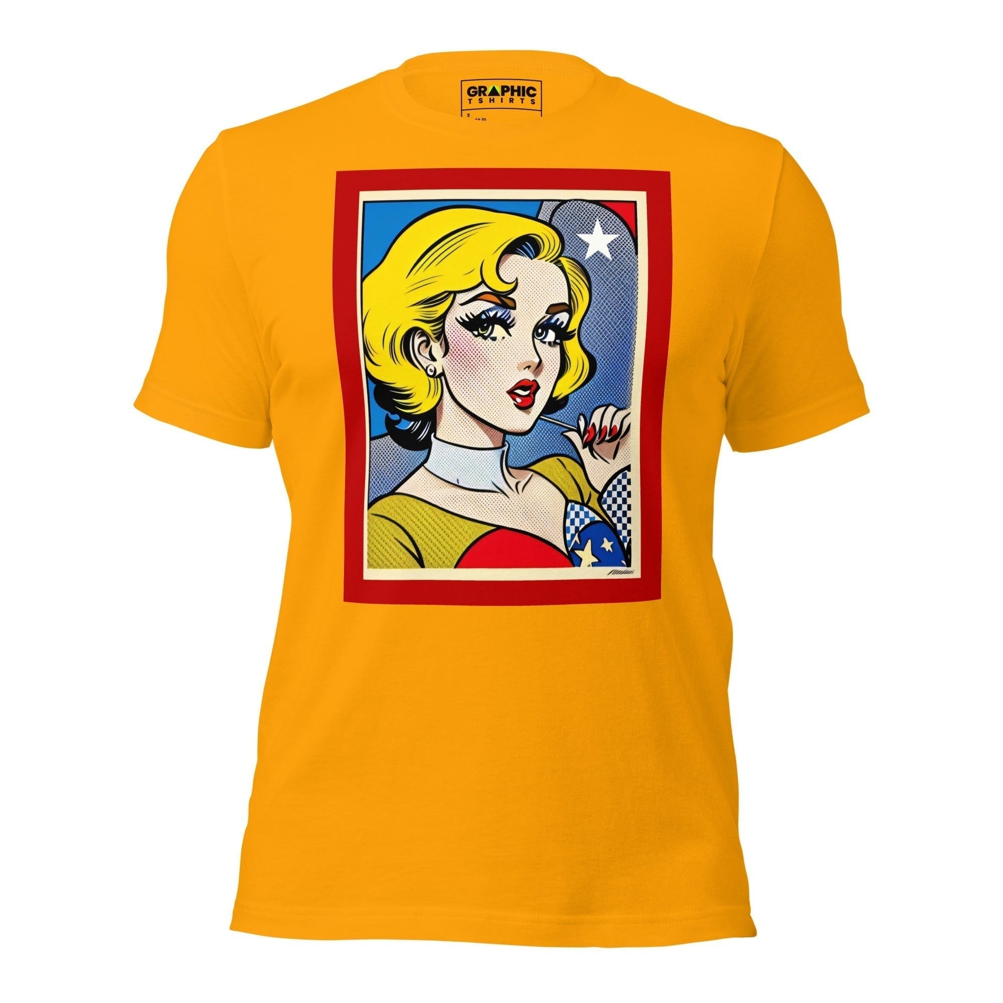 GRAPHIC T-SHIRTS T-Shirt Gold / S Unisex Crew Neck T-Shirt - Vintage American Comic Series v.21