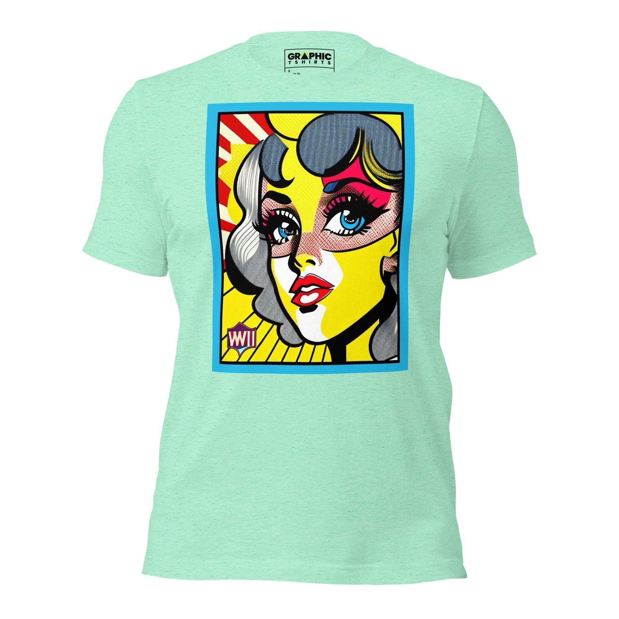 GRAPHIC T-SHIRTS T-Shirt Heather Mint / S Unisex Crew Neck T-Shirt - Vintage American Comic Series v.17