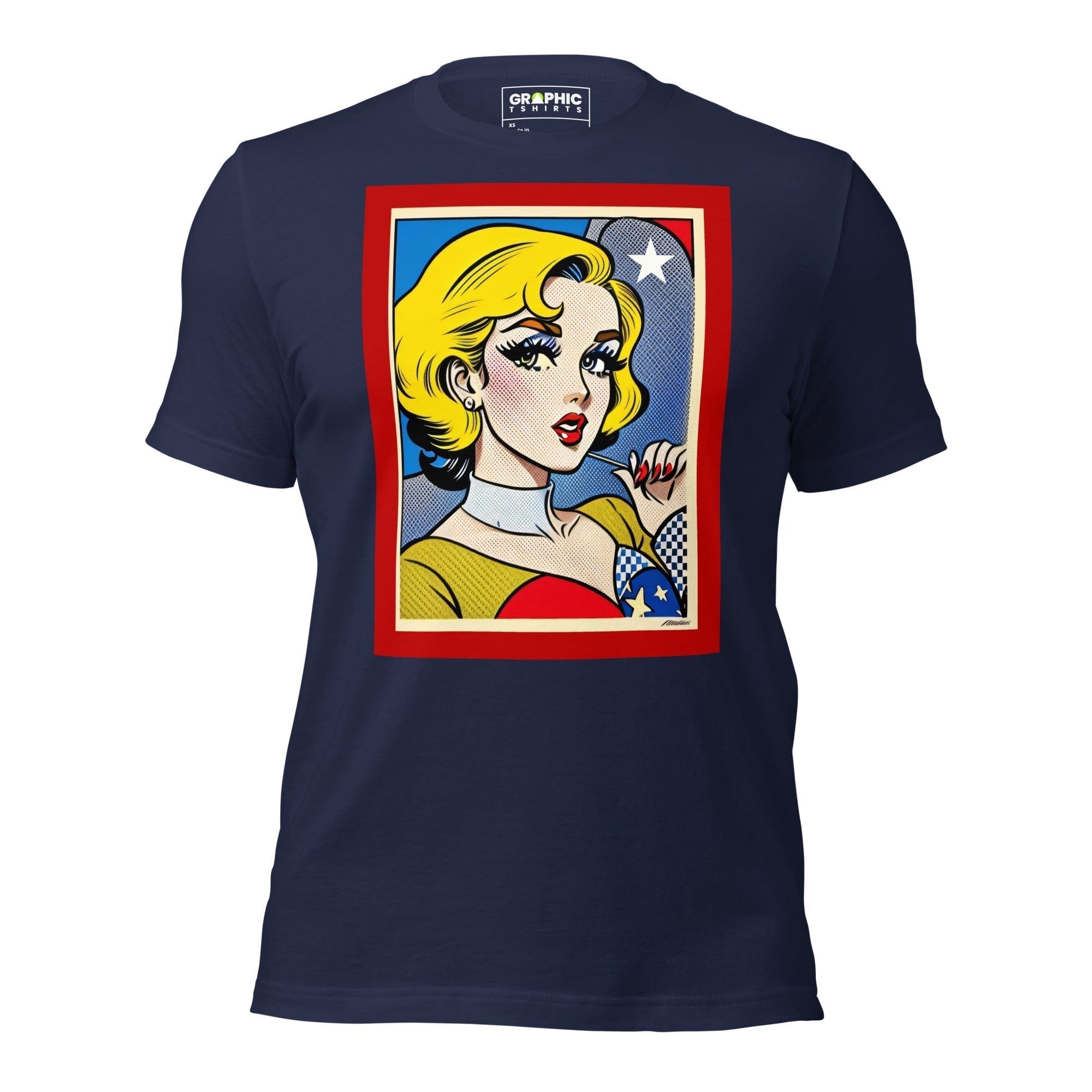 GRAPHIC T-SHIRTS T-Shirt Navy / XS Unisex Crew Neck T-Shirt - Vintage American Comic Series v.21