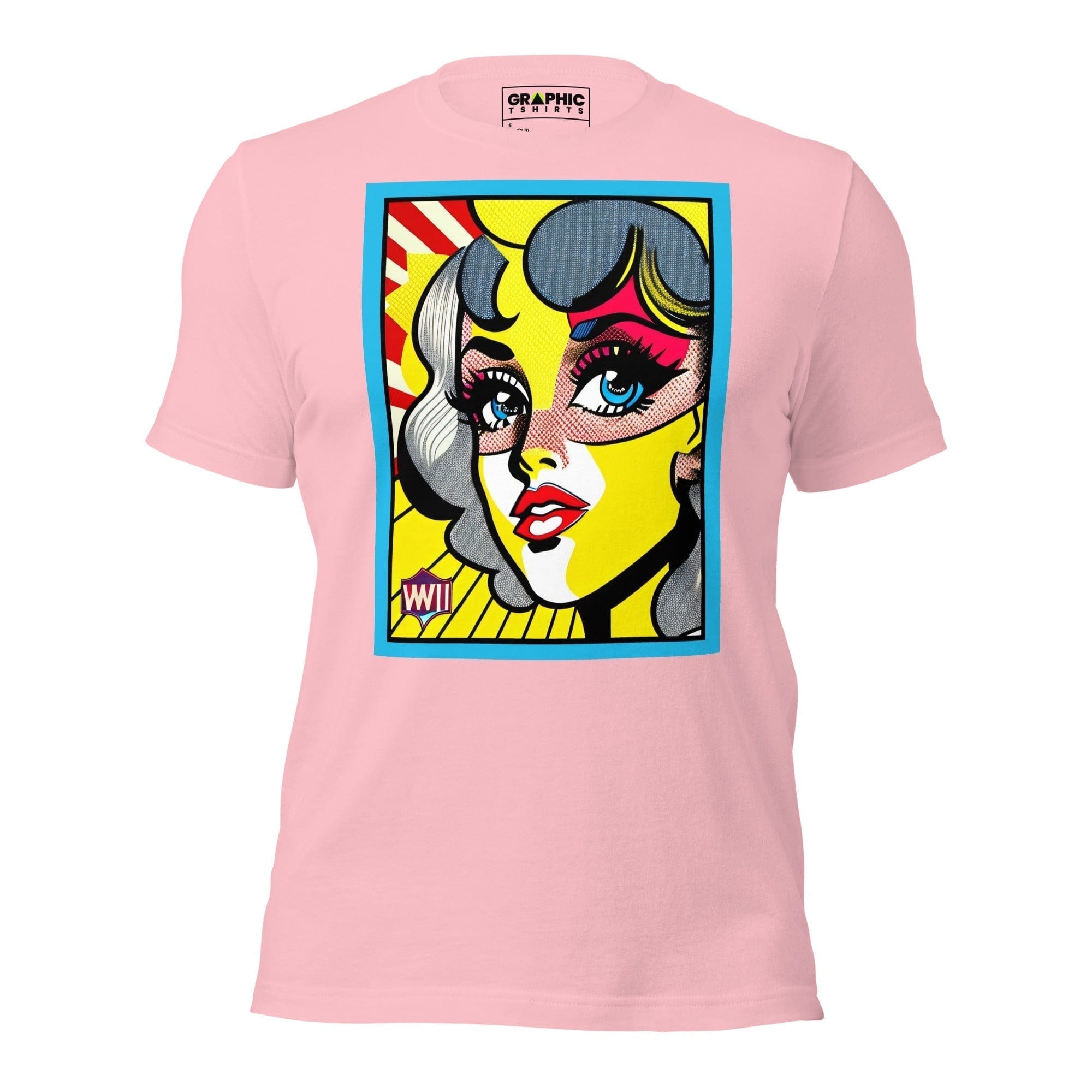 GRAPHIC T-SHIRTS T-Shirt Pink / S Unisex Crew Neck T-Shirt - Vintage American Comic Series v.17