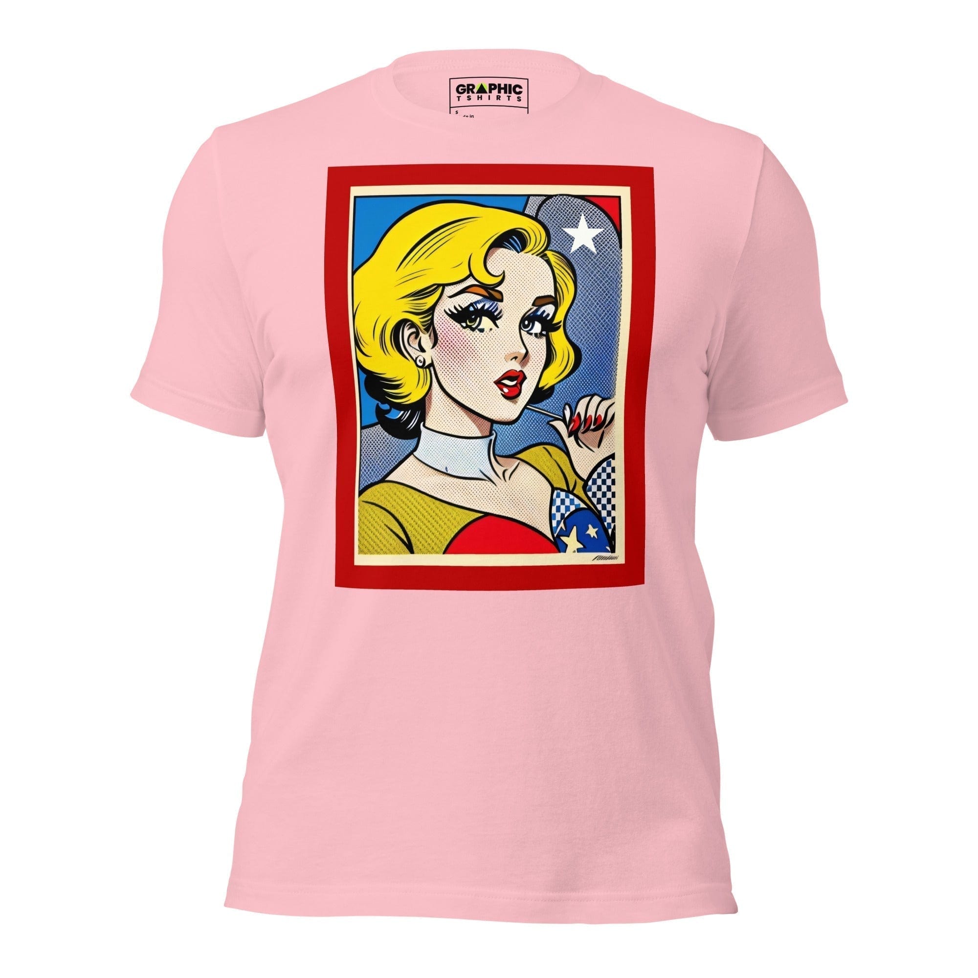 GRAPHIC T-SHIRTS T-Shirt Pink / S Unisex Crew Neck T-Shirt - Vintage American Comic Series v.21