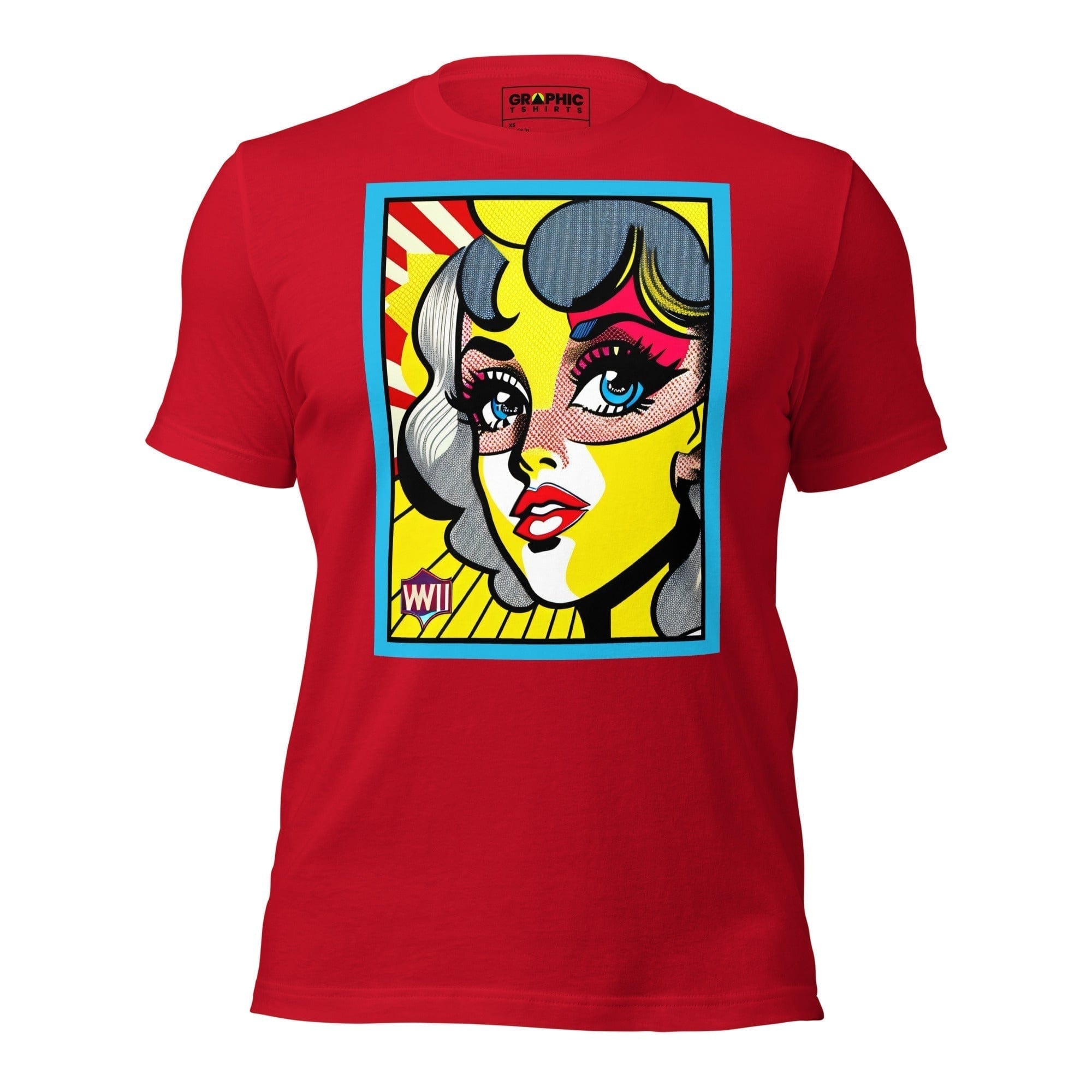 GRAPHIC T-SHIRTS T-Shirt Red / XS Unisex Crew Neck T-Shirt - Vintage American Comic Series v.17