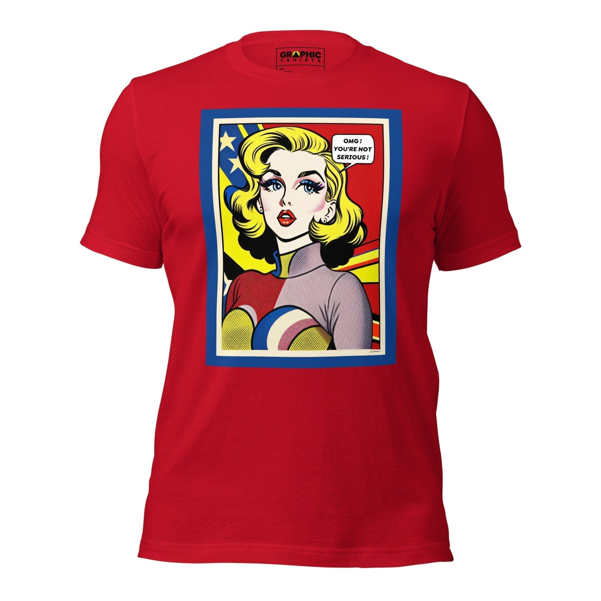 GRAPHIC T-SHIRTS T-Shirt Red / XS Unisex Crew Neck T-Shirt - Vintage American Comic Series v.39