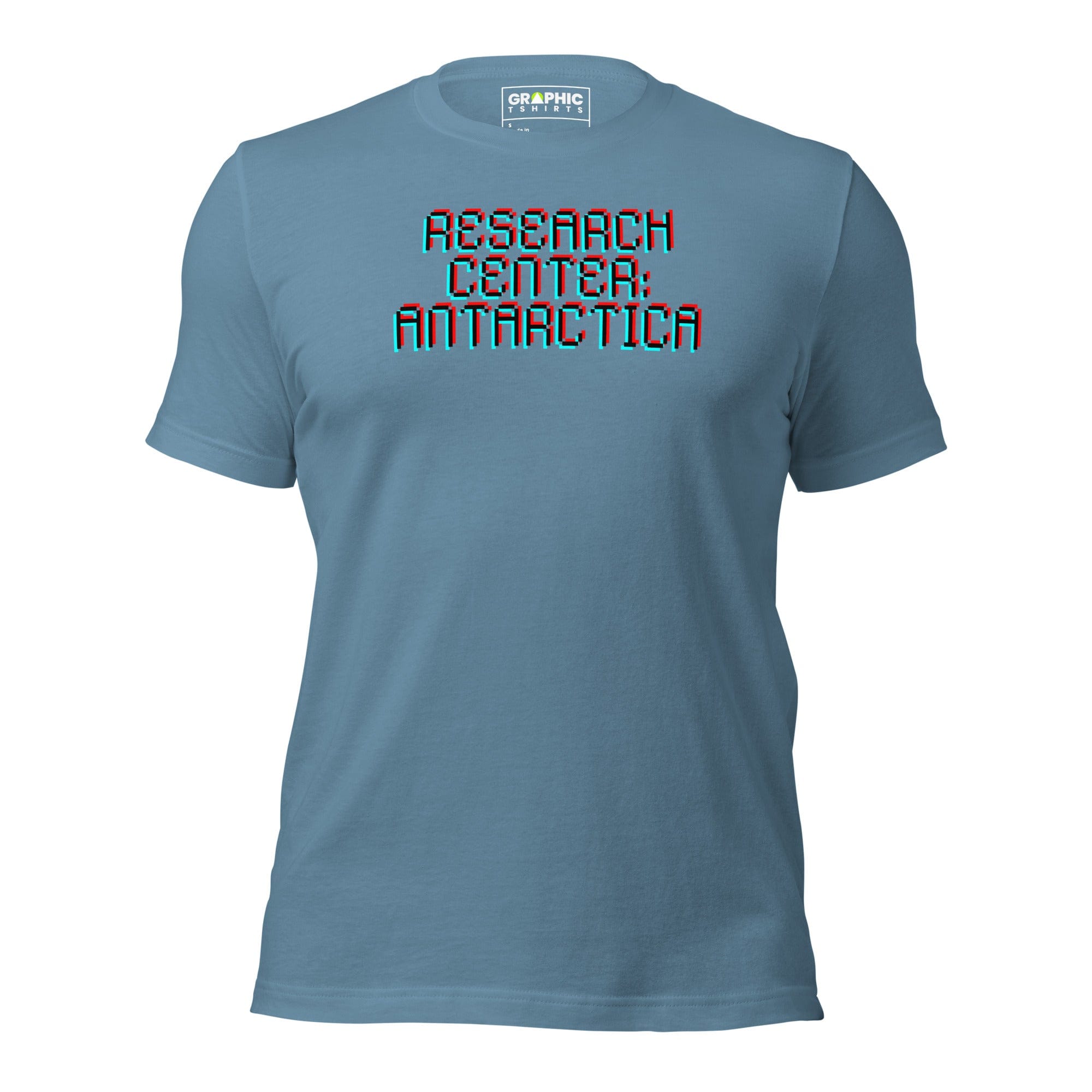 GRAPHIC T-SHIRTS T-Shirt Steel Blue / S Unisex Crew Neck T-Shirt - Research Center Antarctica