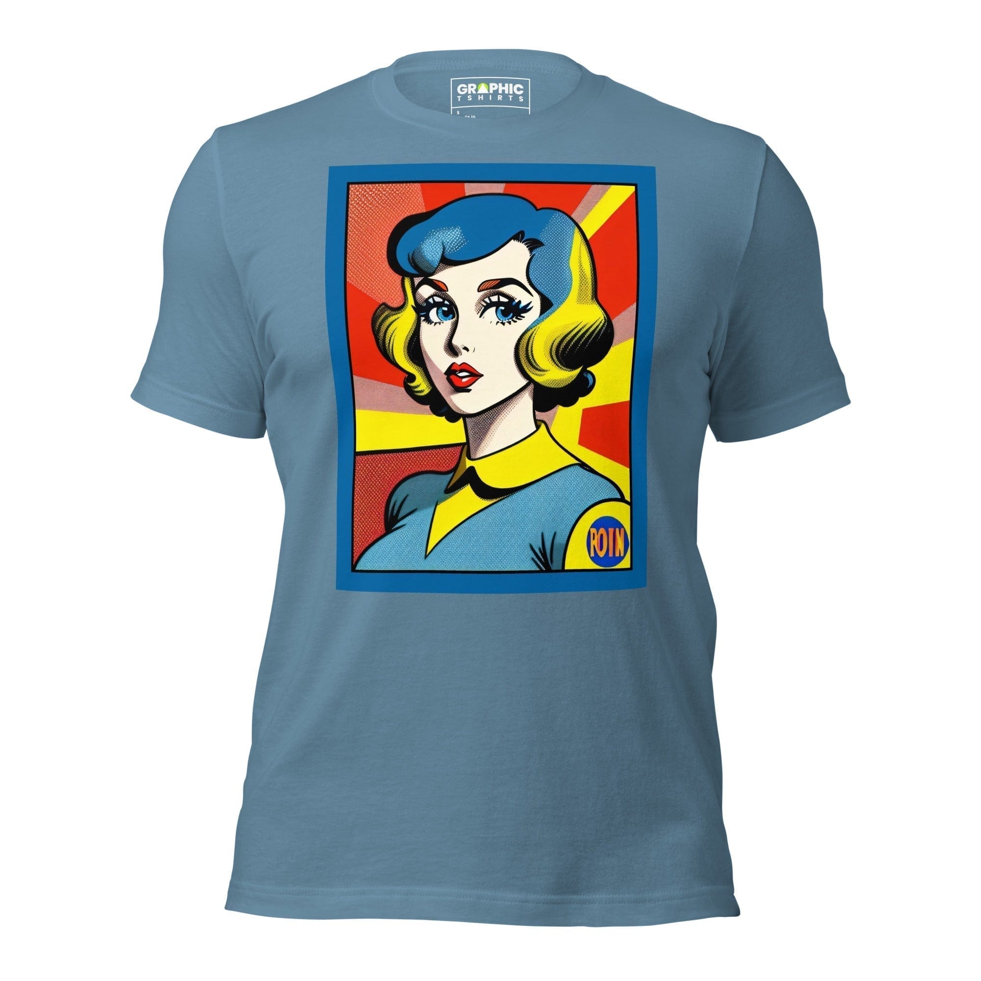 GRAPHIC T-SHIRTS T-Shirt Steel Blue / S Unisex Crew Neck T-Shirt - Vintage American Comic Series v.13