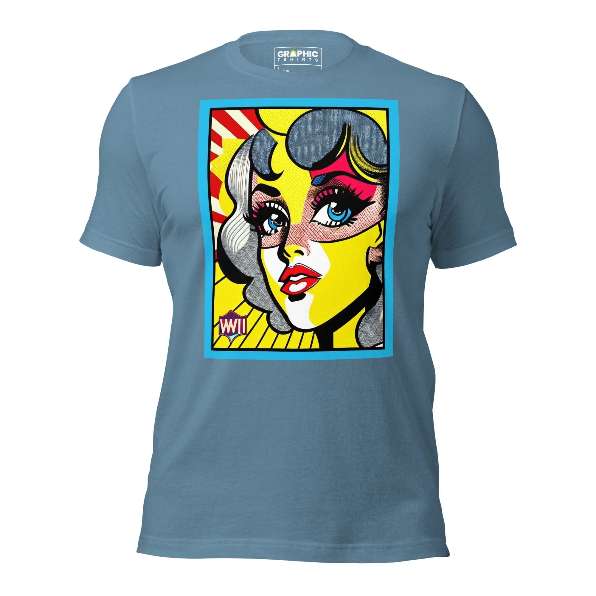 GRAPHIC T-SHIRTS T-Shirt Steel Blue / S Unisex Crew Neck T-Shirt - Vintage American Comic Series v.17