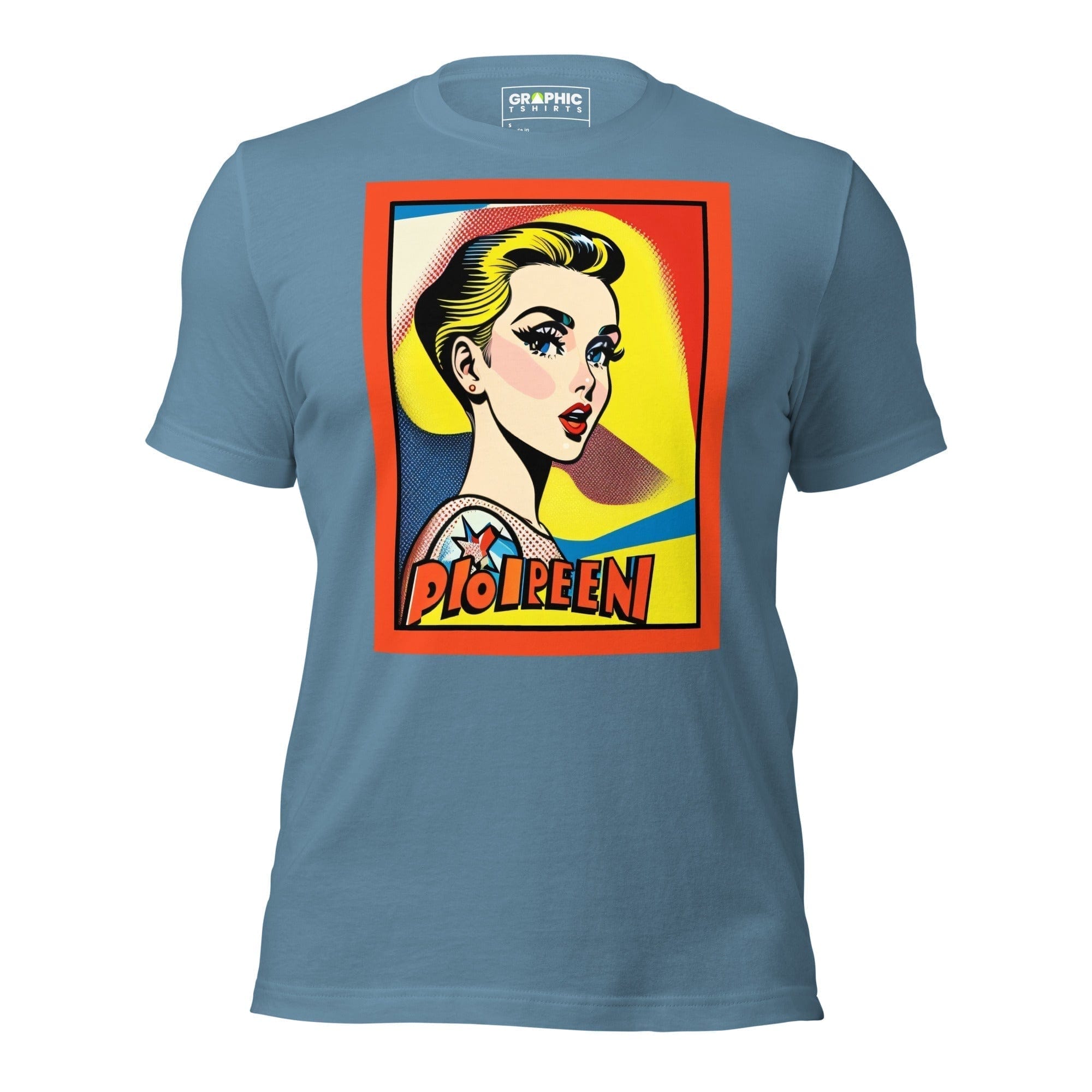 GRAPHIC T-SHIRTS T-Shirt Steel Blue / S Unisex Crew Neck T-Shirt - Vintage American Comic Series v.18