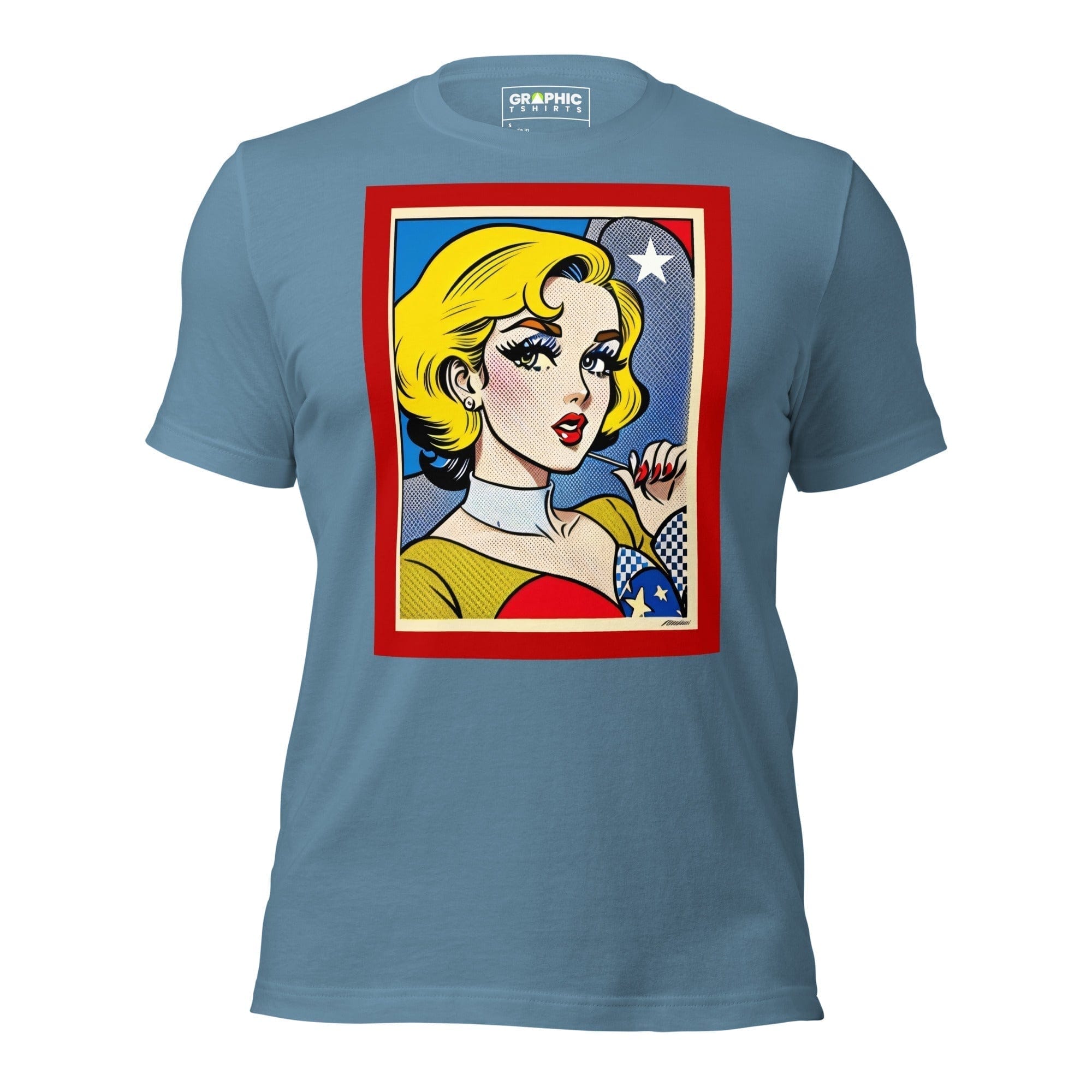 GRAPHIC T-SHIRTS T-Shirt Steel Blue / S Unisex Crew Neck T-Shirt - Vintage American Comic Series v.21