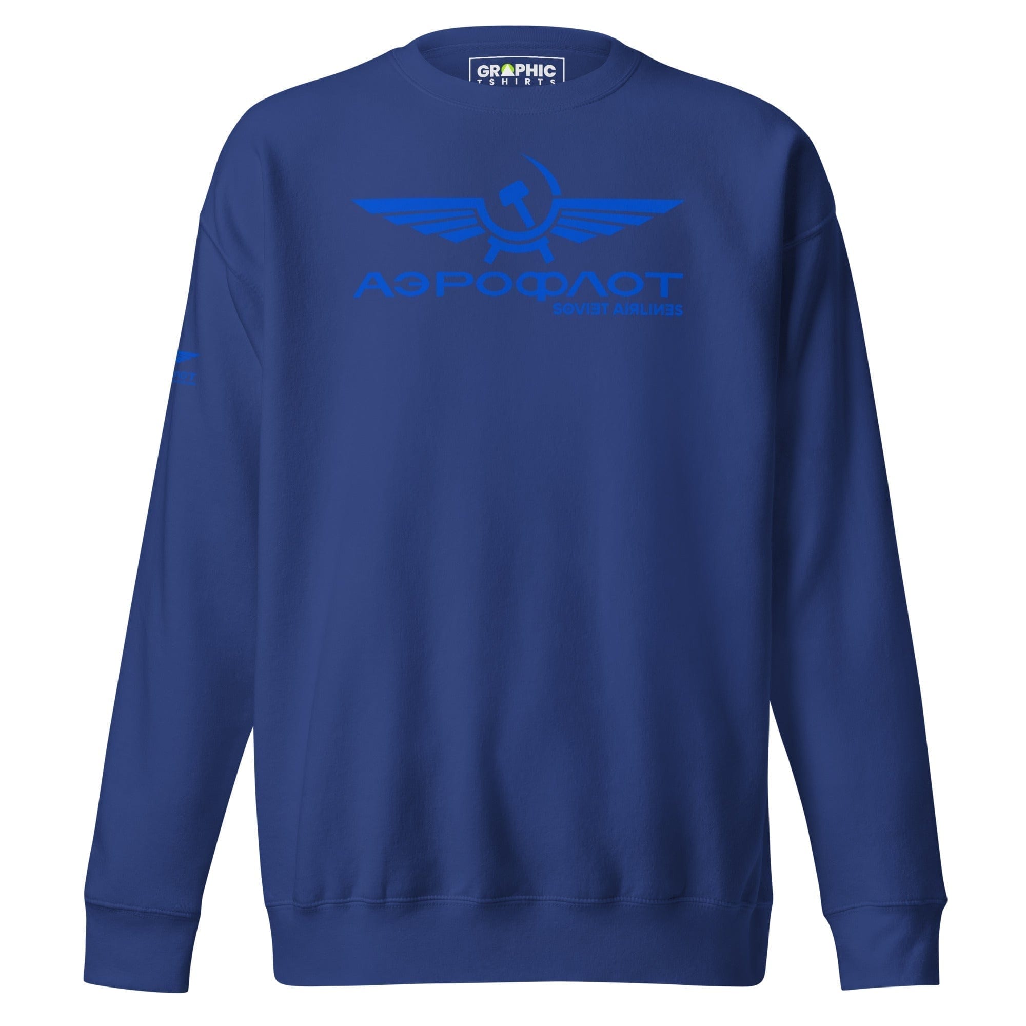 GRAPHIC T-SHIRTS Team Royal / S Unisex Premium Sweatshirt - Aeroflot Soviet Airlines v.8