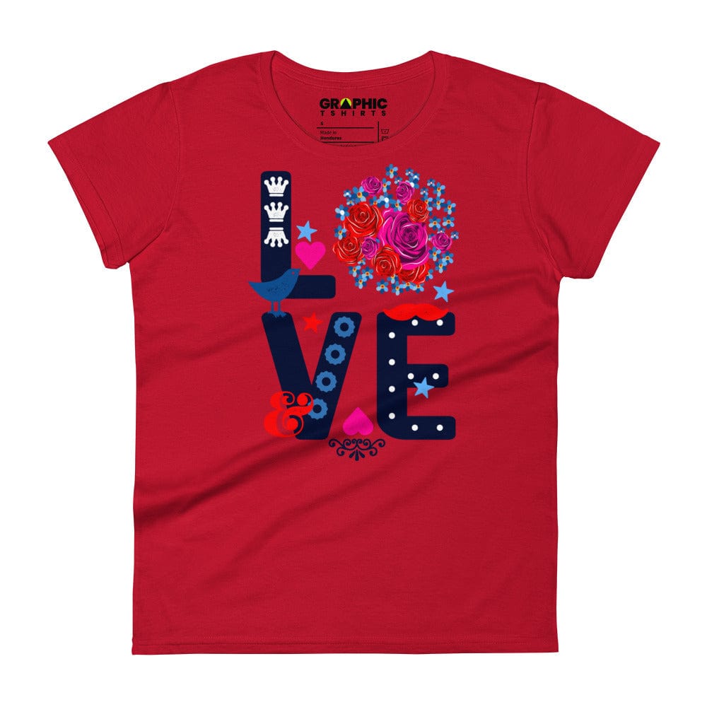 GRAPHIC T-SHIRTS True Red / S Women's Fashion Fit T-Shirt - Love