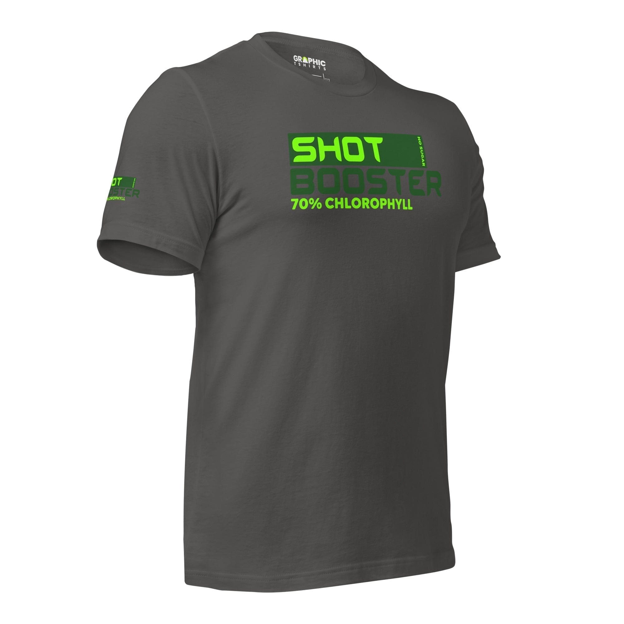 GRAPHIC T-SHIRTS Unisex Crew Neck T-Shirt - Shot Booster 70% Chlorophyll No Sugar