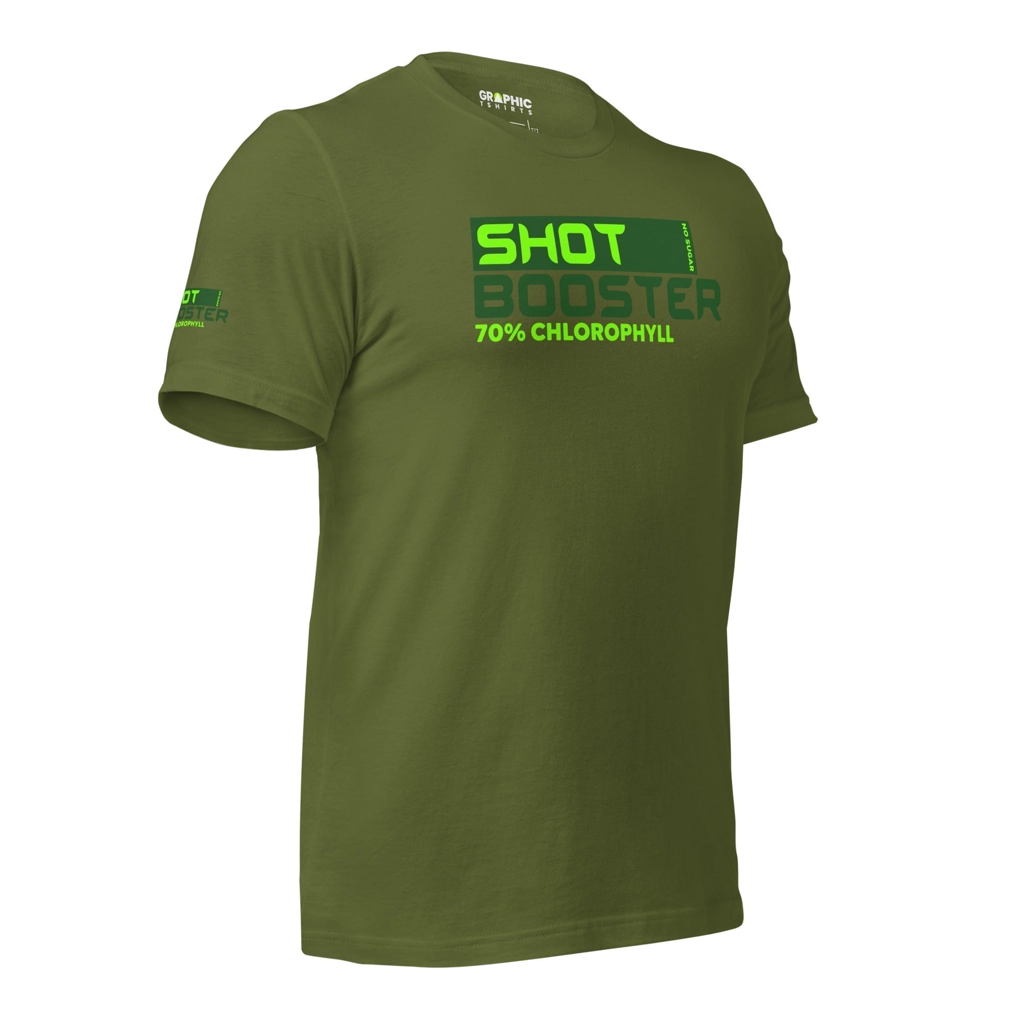 GRAPHIC T-SHIRTS Unisex Crew Neck T-Shirt - Shot Booster 70% Chlorophyll No Sugar