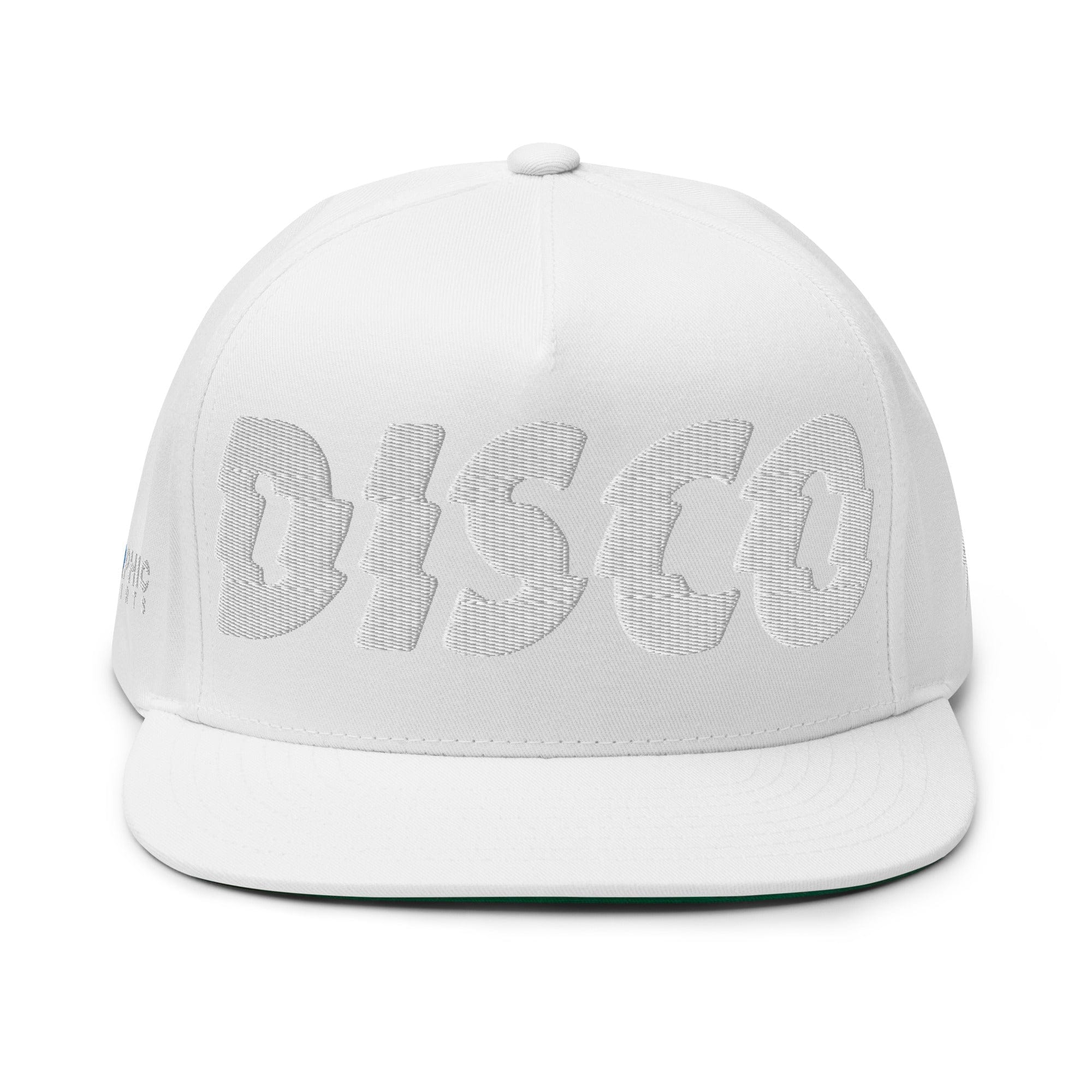 GRAPHIC T-SHIRTS White Flat Bill Cap - DISCO