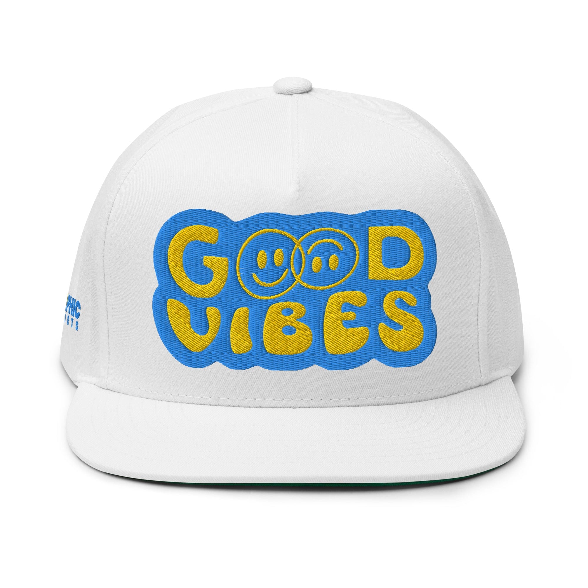 GRAPHIC T-SHIRTS White Flat Bill Cap - Good Vibes