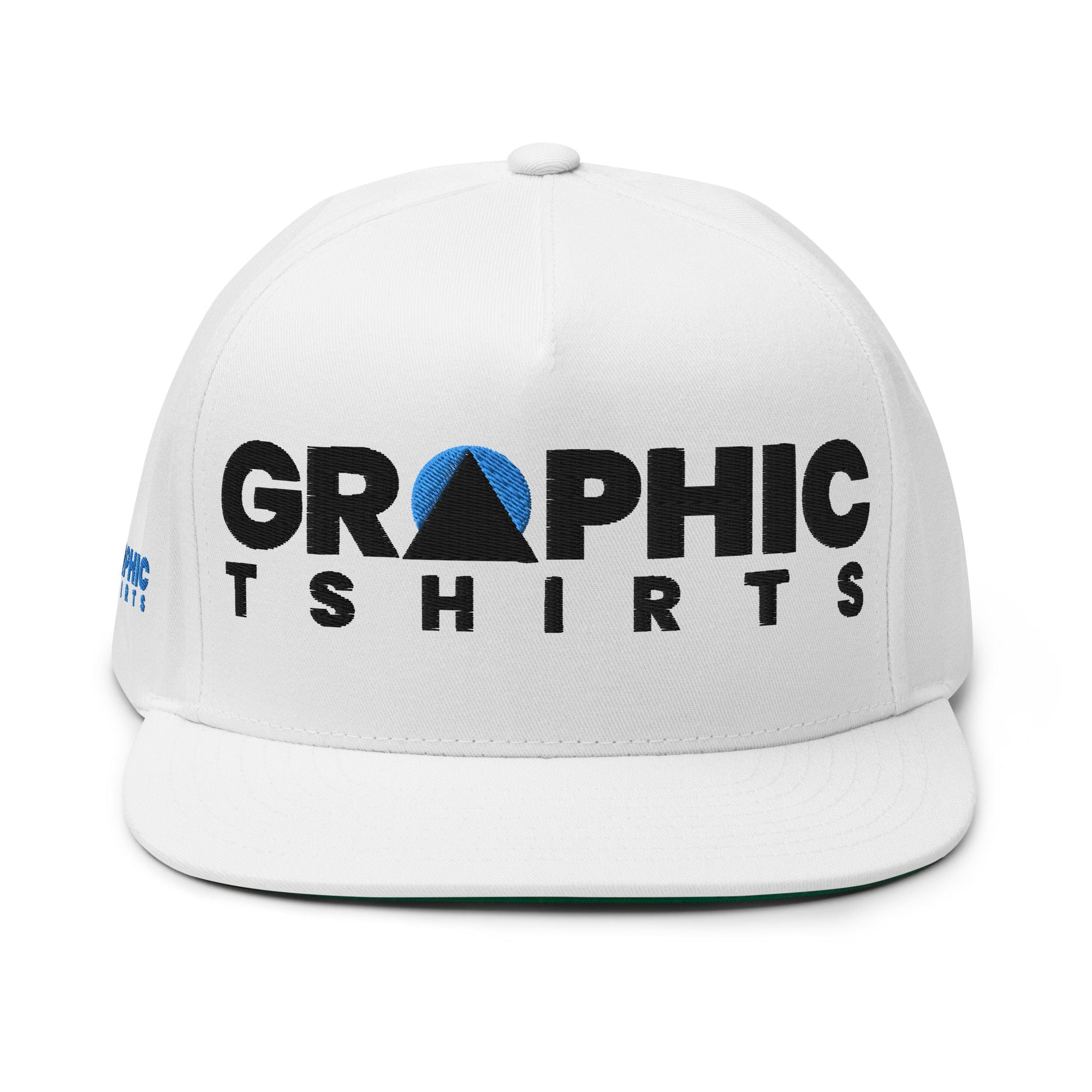 GRAPHIC T-SHIRTS White Flat Bill Cap - GRAPHIC T-SHIRTS