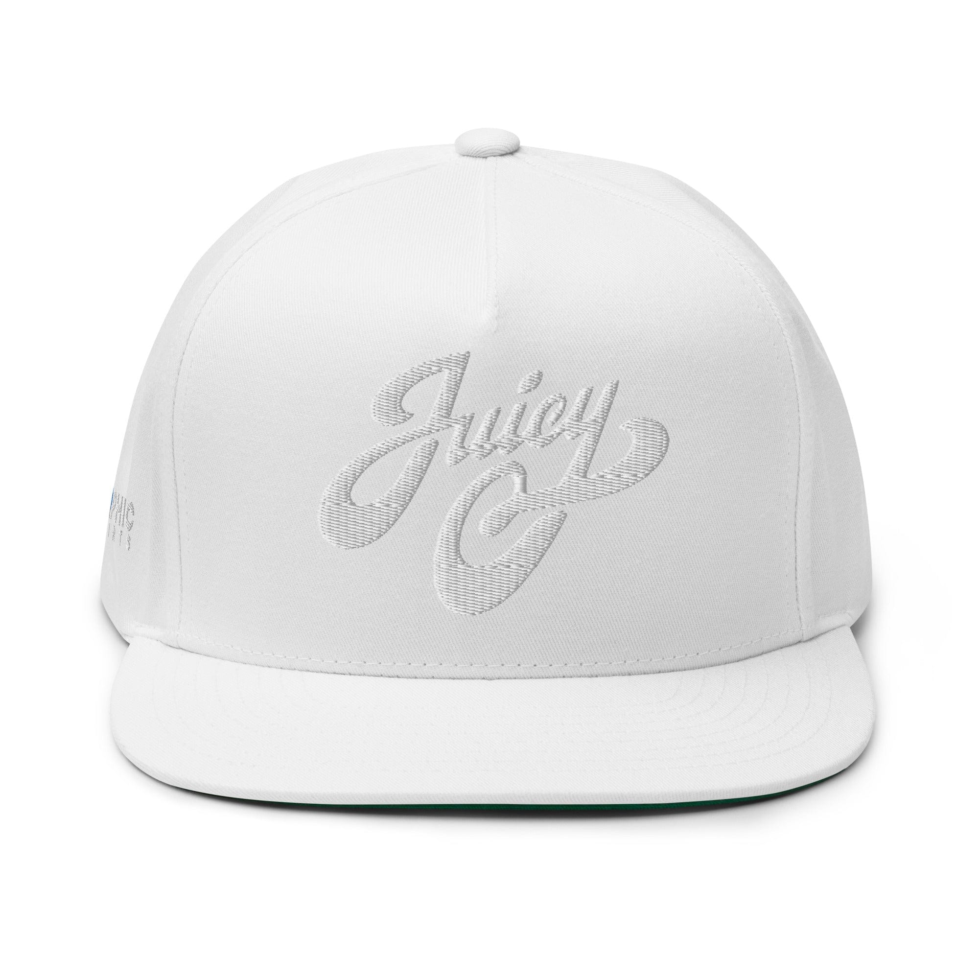 GRAPHIC T-SHIRTS White Flat Bill Cap - Juicy