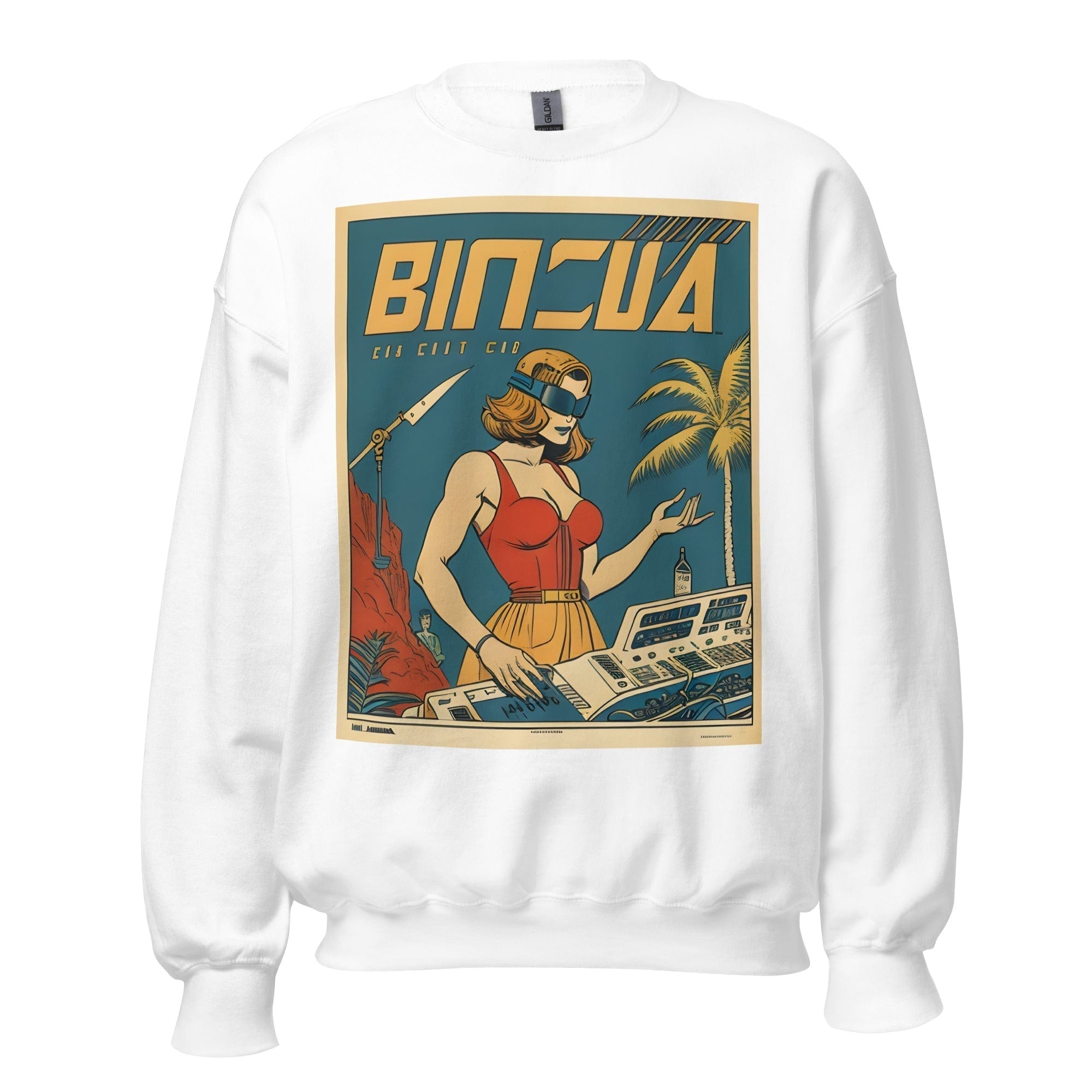 GRAPHIC T-SHIRTS White / S Unisex Crew Neck Sweatshirt - Ibiza Night Club Heroes Comic Series v.10