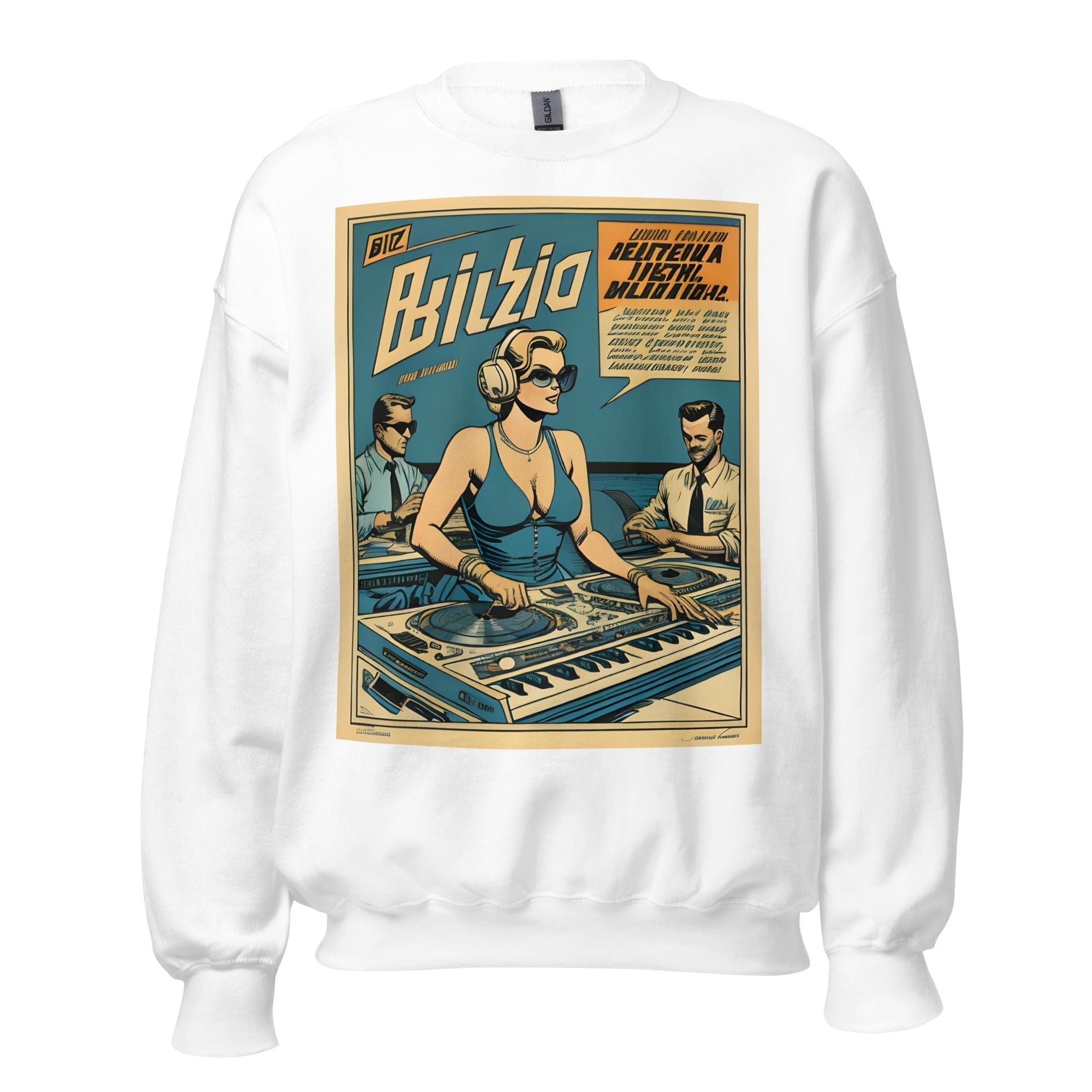 GRAPHIC T-SHIRTS White / S Unisex Crew Neck Sweatshirt - Ibiza Night Club Heroes Comic Series v.12