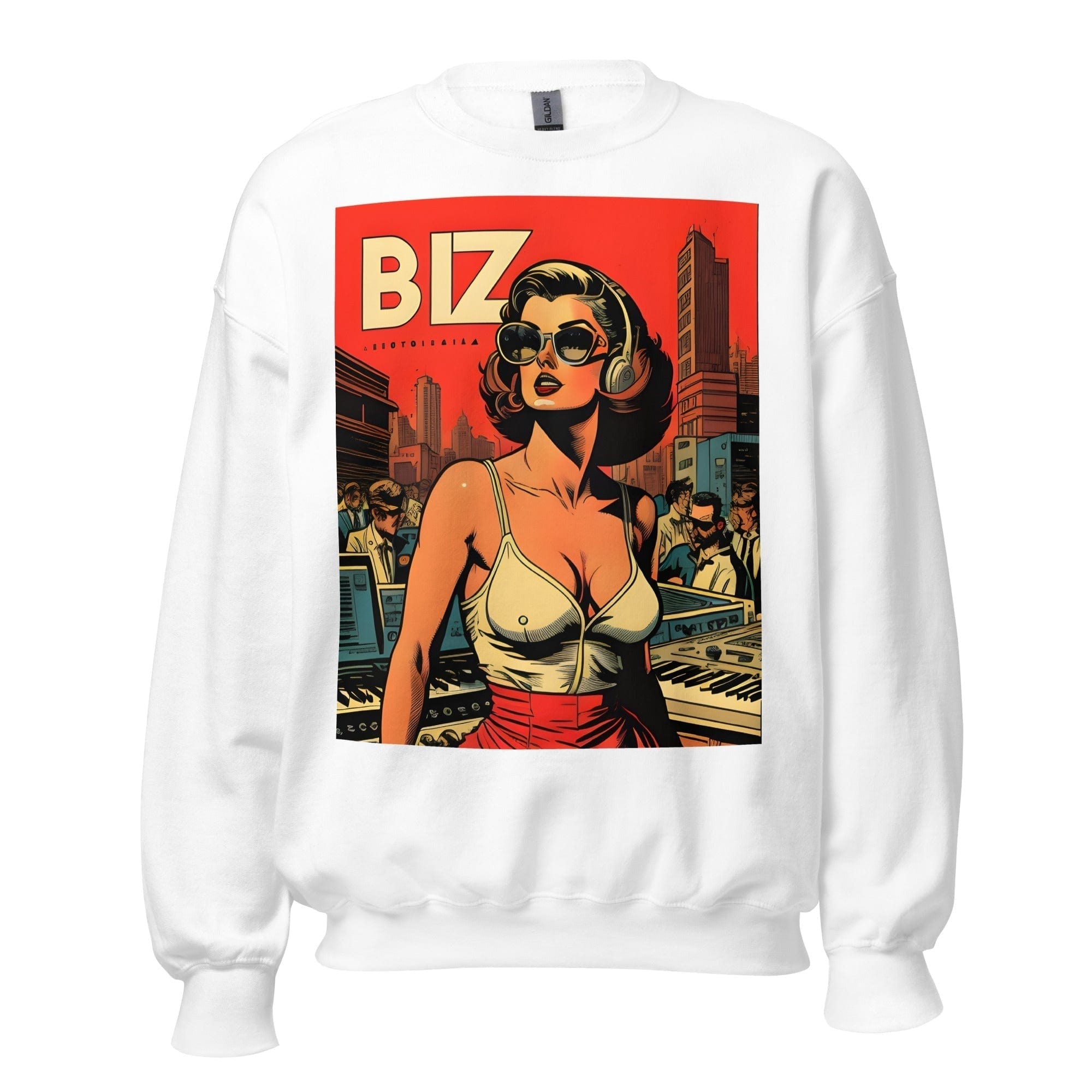 GRAPHIC T-SHIRTS White / S Unisex Crew Neck Sweatshirt - Ibiza Night Club Heroes Comic Series v.7