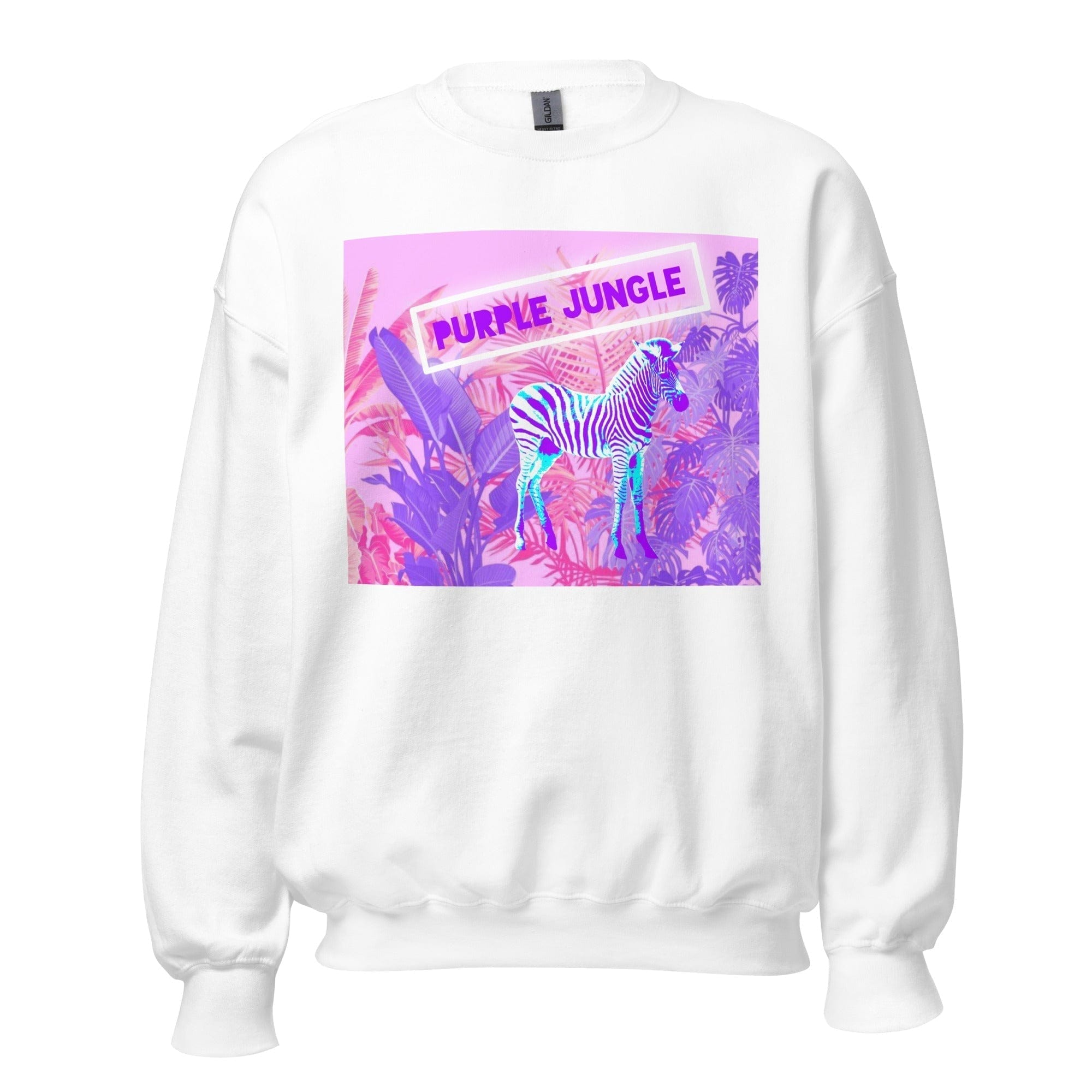 GRAPHIC T-SHIRTS White / S Unisex Crew Neck Sweatshirt - Purple Jungle