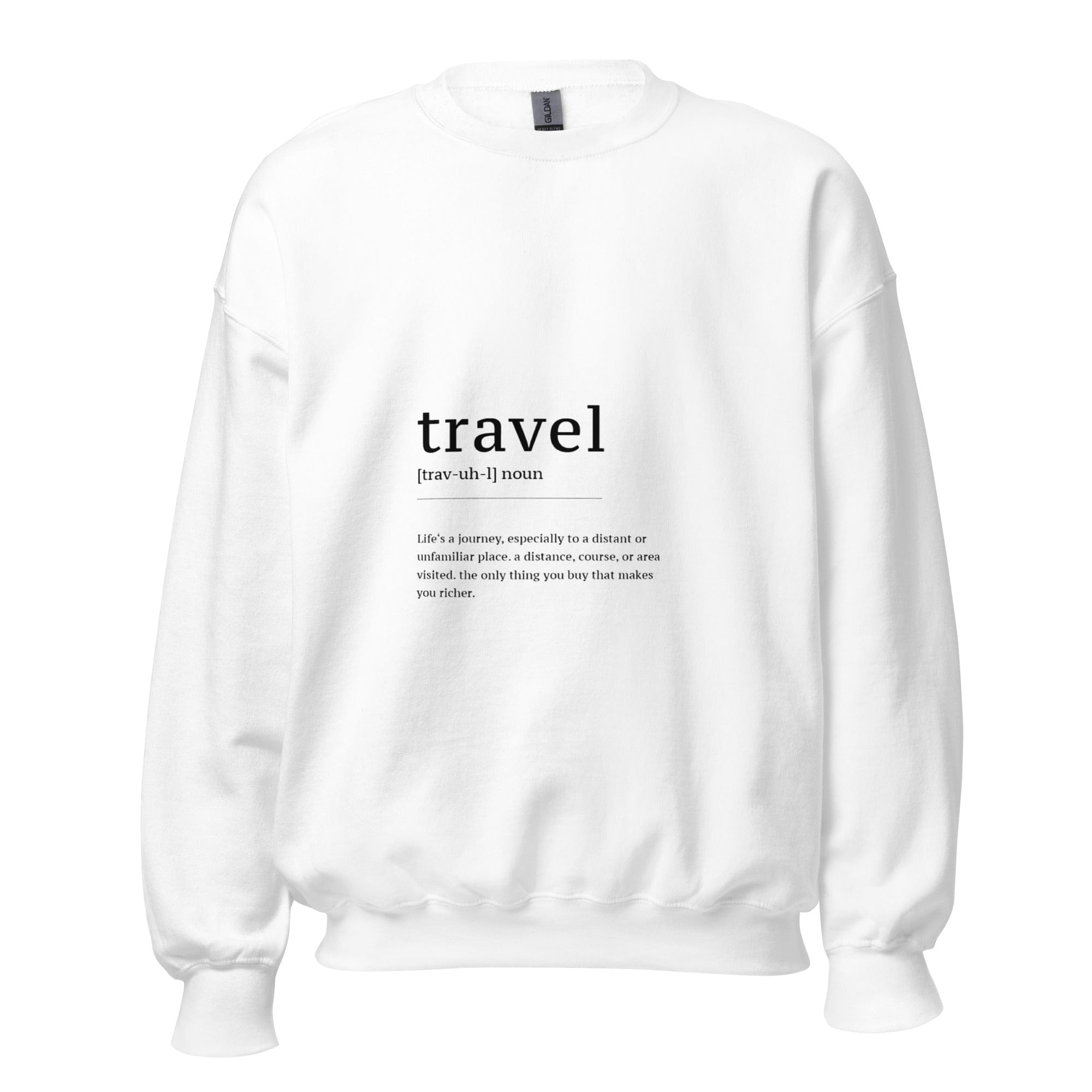 GRAPHIC T-SHIRTS White / S Unisex Crew Neck Sweatshirt - Travel