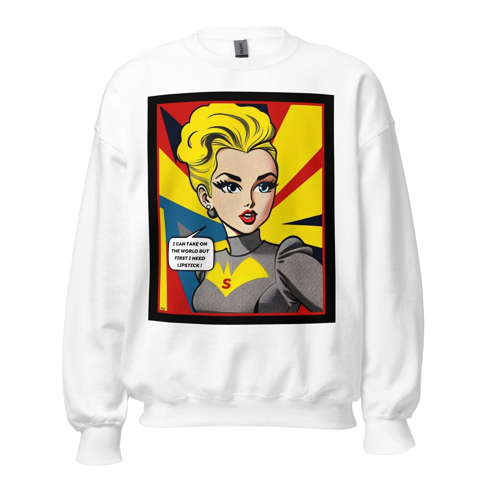 GRAPHIC T-SHIRTS White / S Unisex Crew Neck Sweatshirt - Vintage American Comic Series v.10