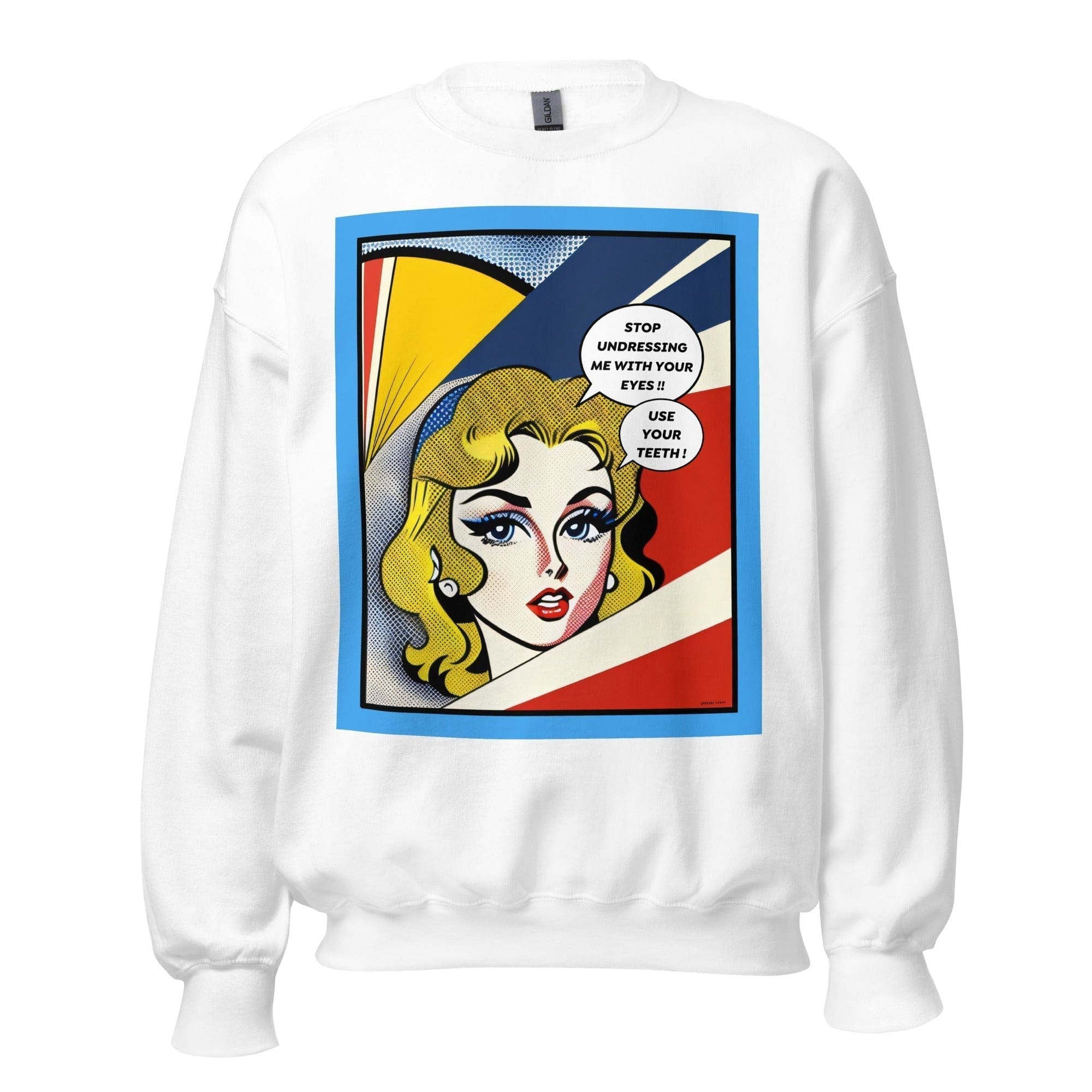 GRAPHIC T-SHIRTS White / S Unisex Crew Neck Sweatshirt - Vintage American Comic Series v.16