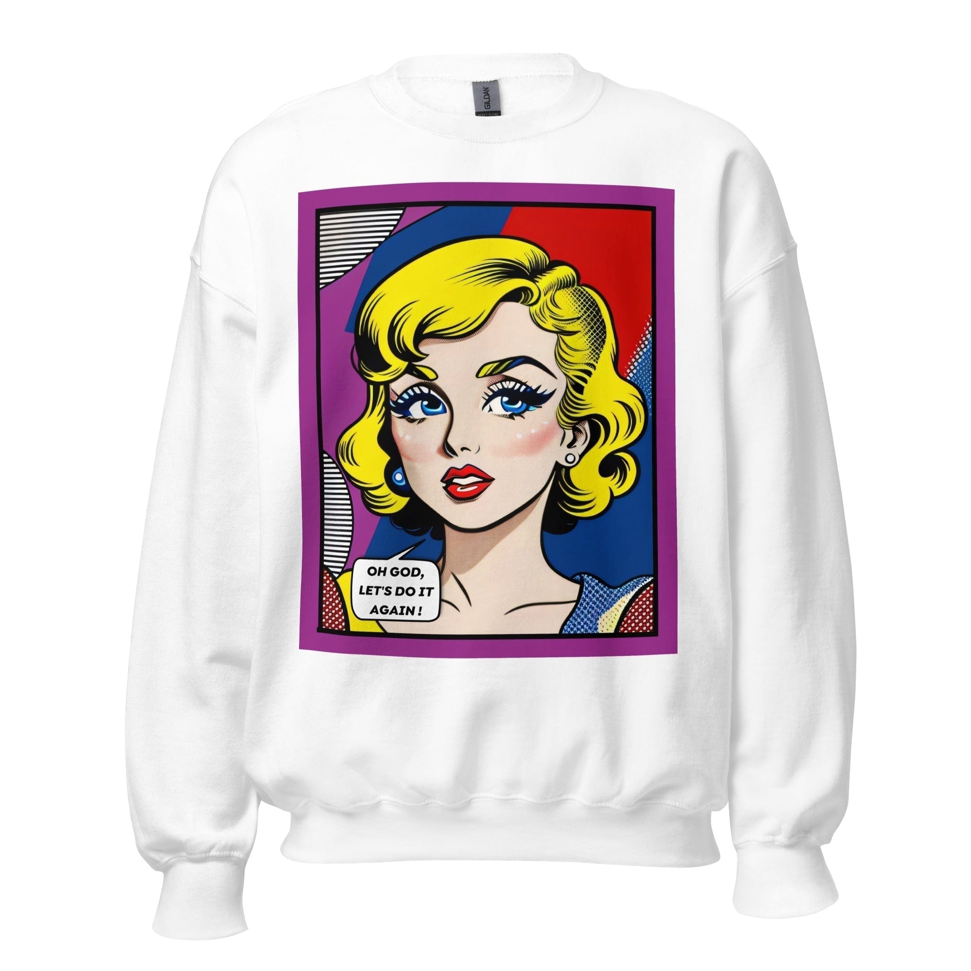 GRAPHIC T-SHIRTS White / S Unisex Crew Neck Sweatshirt - Vintage American Comic Series v.23