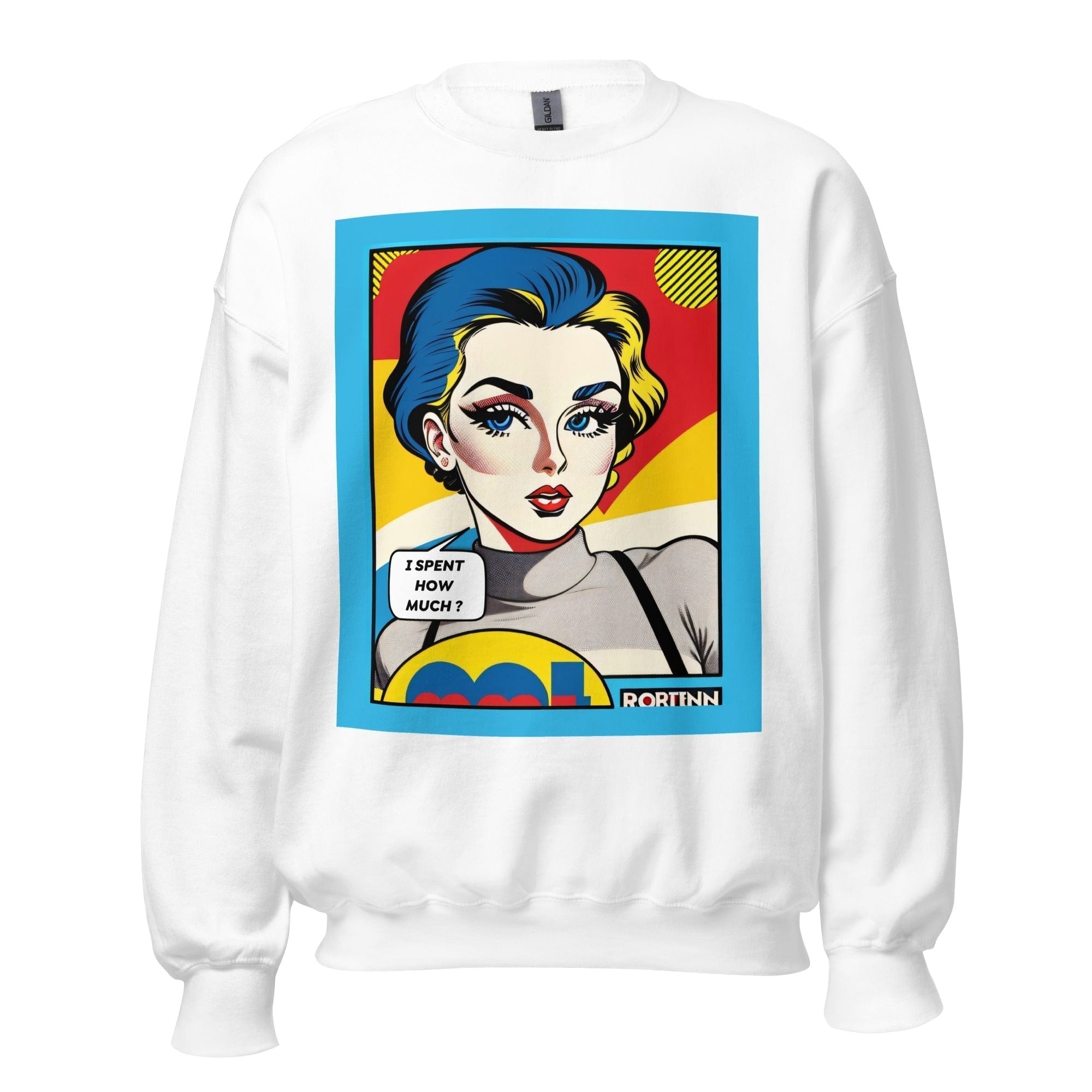 GRAPHIC T-SHIRTS White / S Unisex Crew Neck Sweatshirt - Vintage American Comic Series v.24