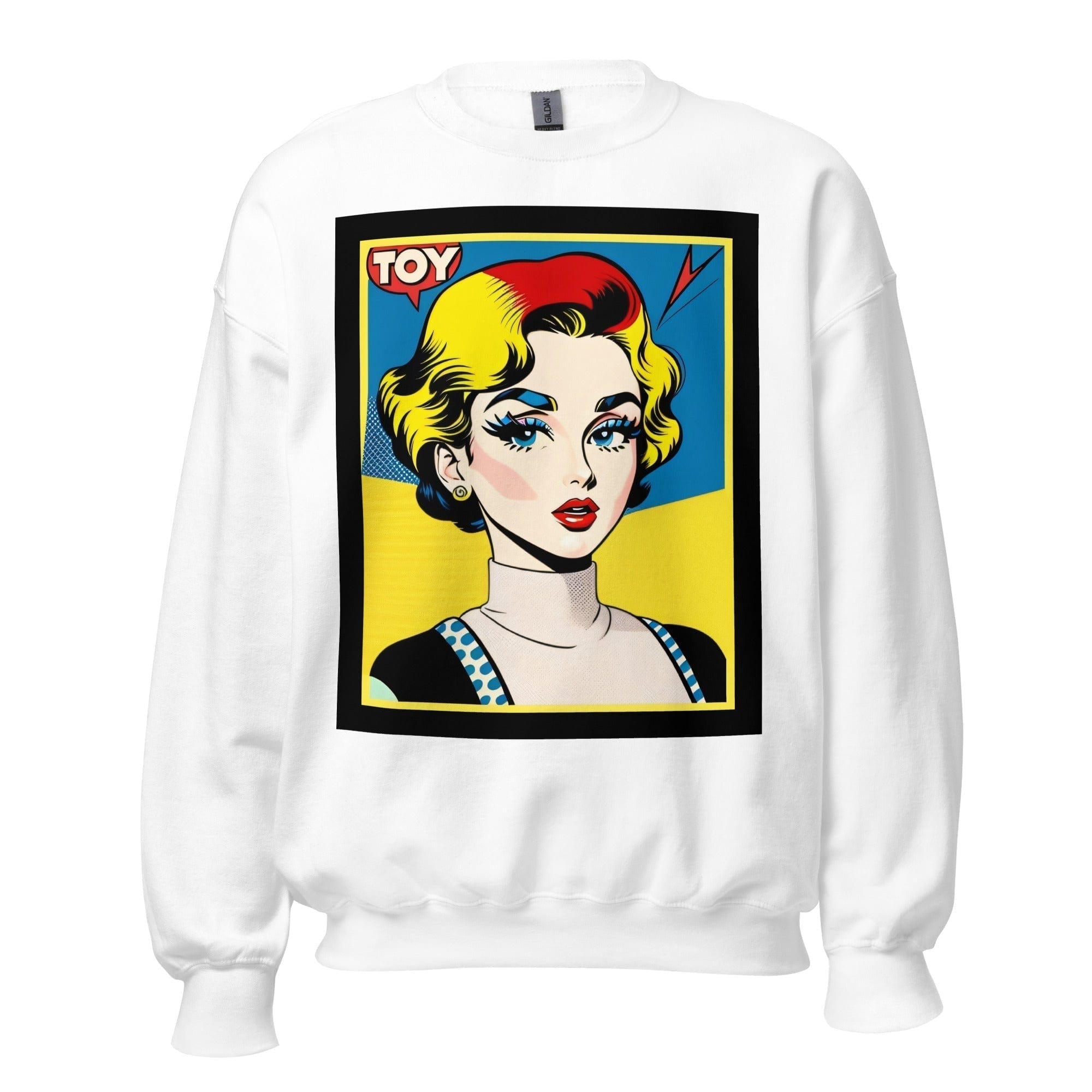 GRAPHIC T-SHIRTS White / S Unisex Crew Neck Sweatshirt - Vintage American Comic Series v.30