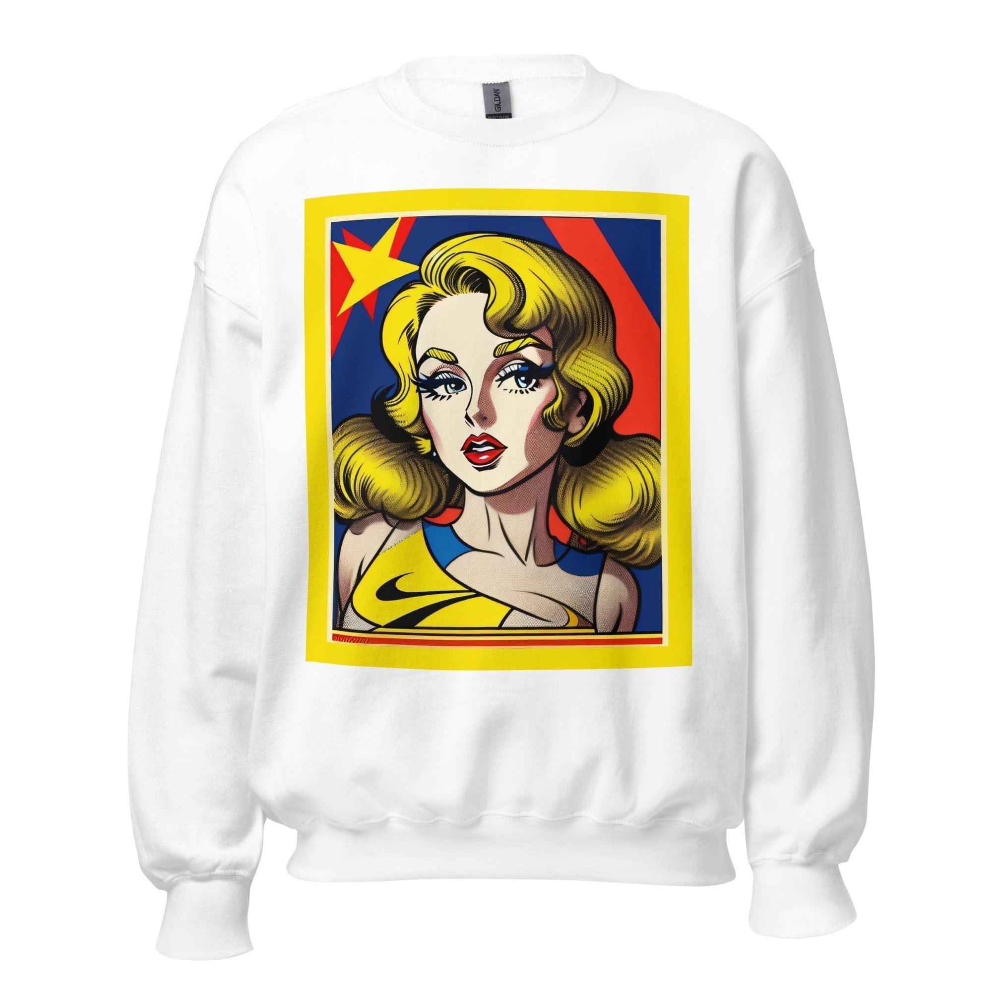 GRAPHIC T-SHIRTS White / S Unisex Crew Neck Sweatshirt - Vintage American Comic Series v.36