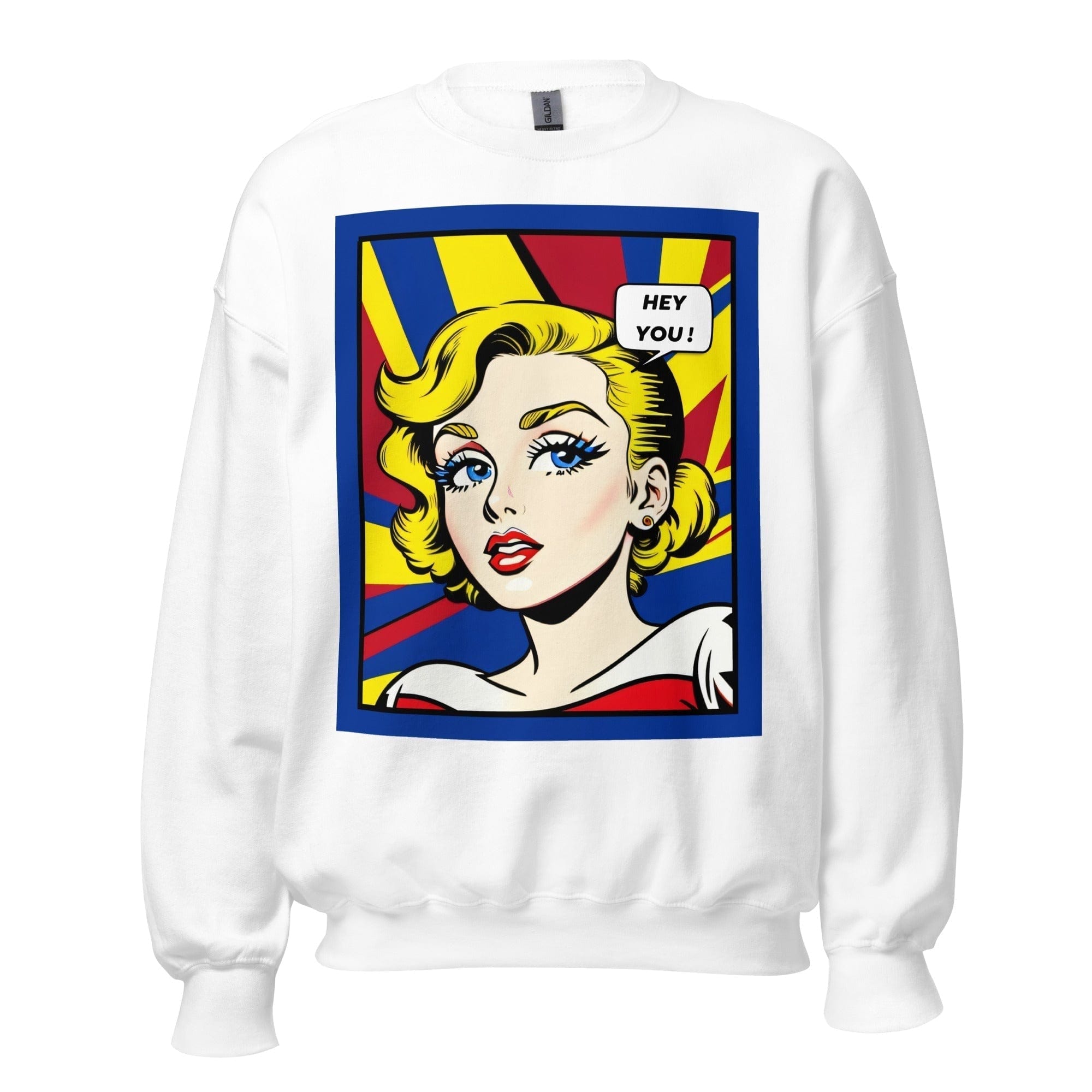 GRAPHIC T-SHIRTS White / S Unisex Crew Neck Sweatshirt - Vintage American Comic Series v.4