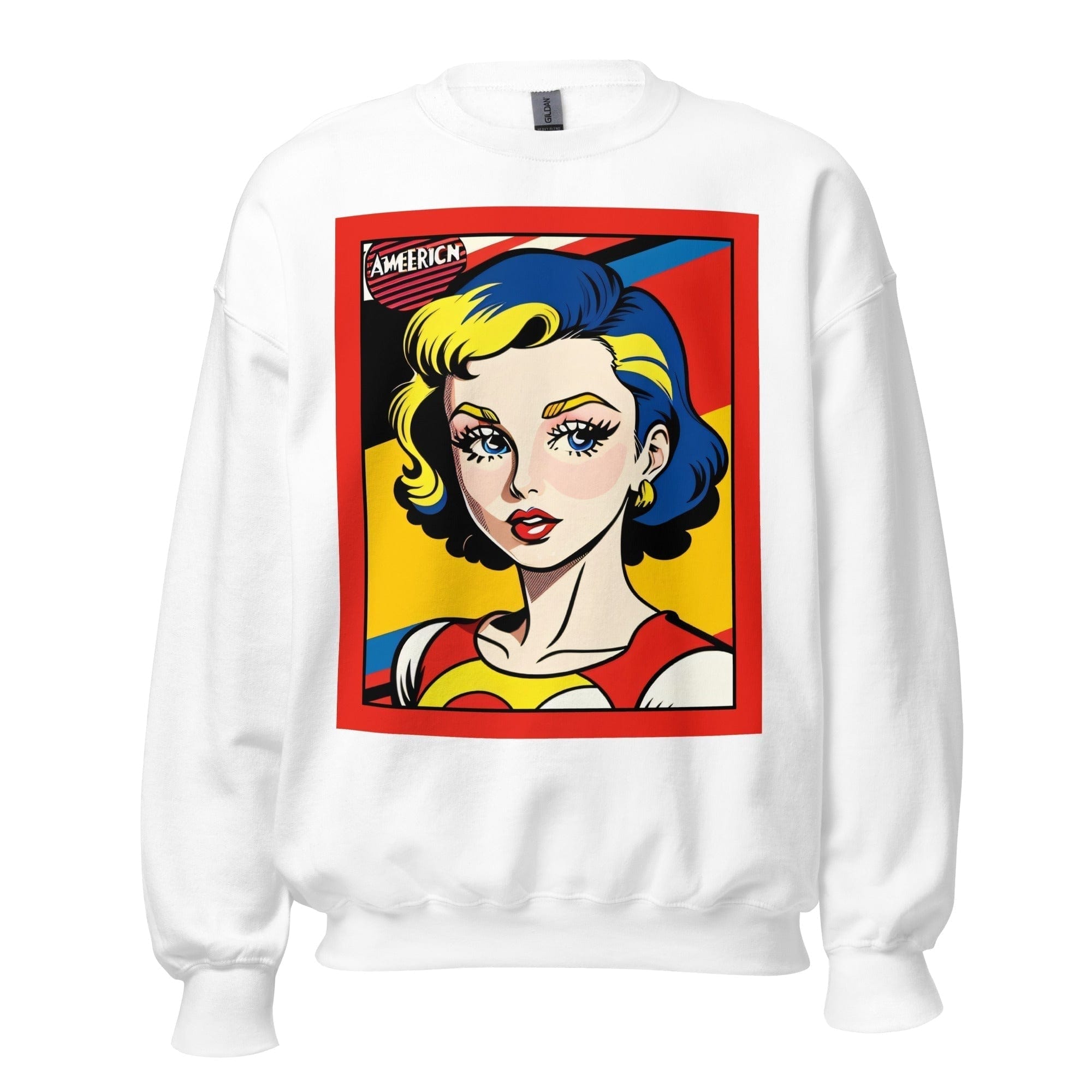 GRAPHIC T-SHIRTS White / S Unisex Crew Neck Sweatshirt - Vintage American Comic Series v.46