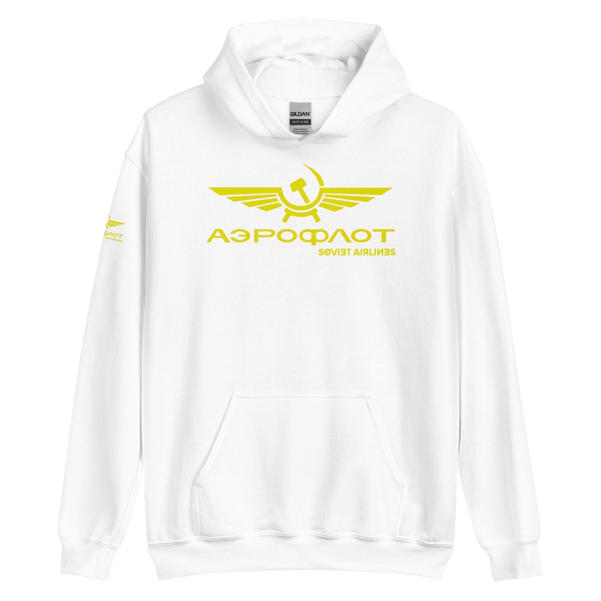 GRAPHIC T-SHIRTS White / S Unisex Heavy Blend Hoodie - Aeroflot Soviet Airlines v.11