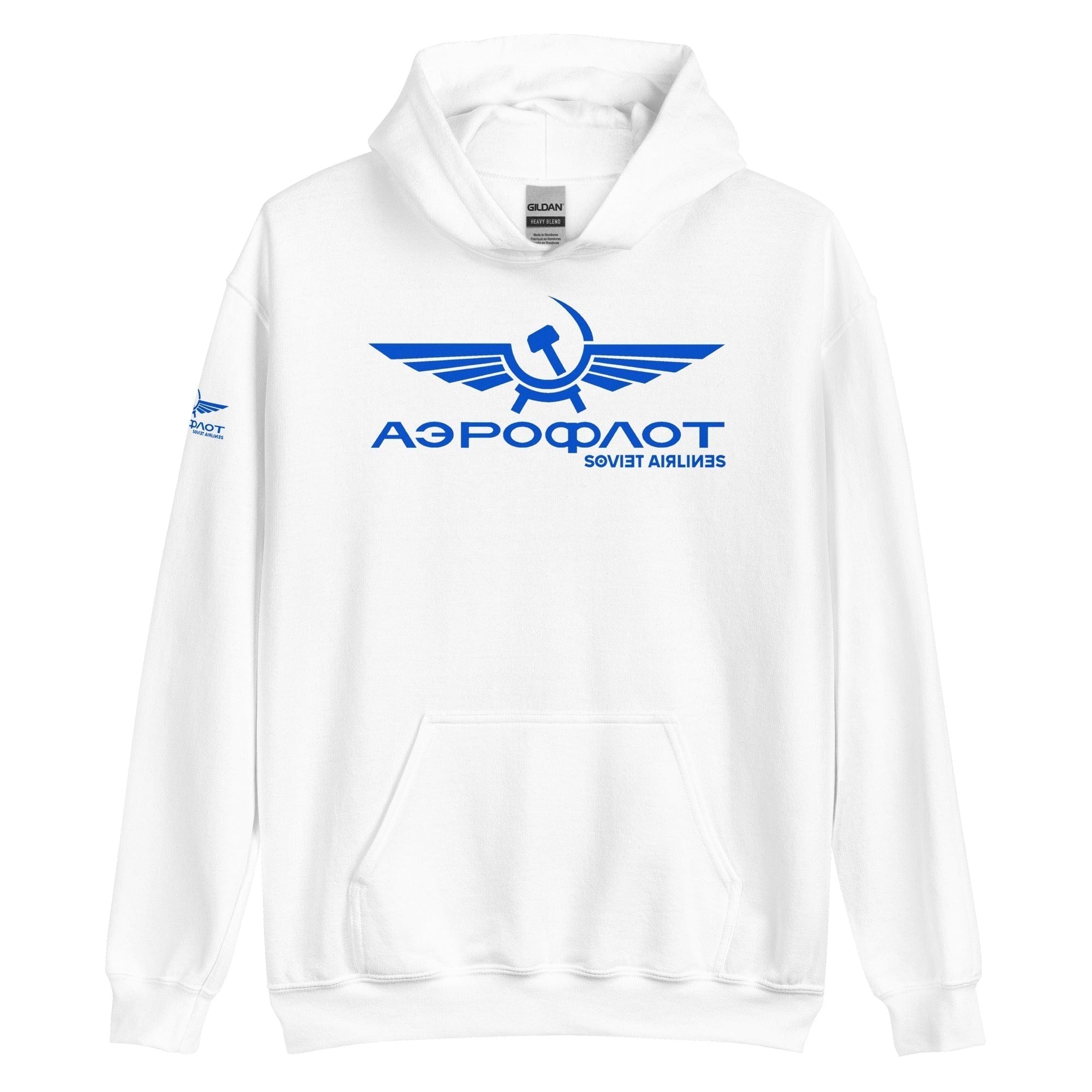 GRAPHIC T-SHIRTS White / S Unisex Heavy Blend Hoodie - Aeroflot Soviet Airlines v.12