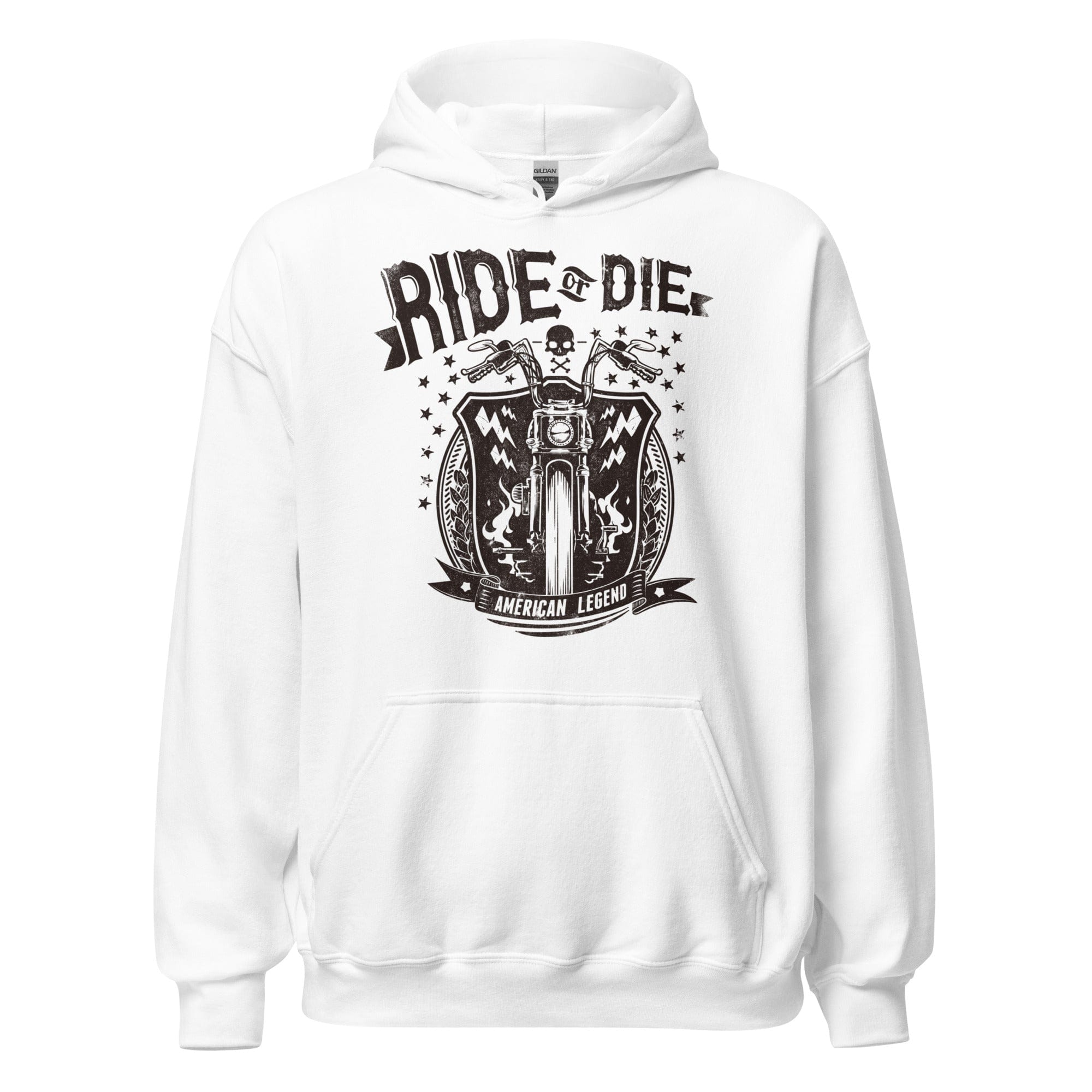 GRAPHIC T-SHIRTS White / S Unisex Heavy Blend Hoodie - Ride Or Die American Legend