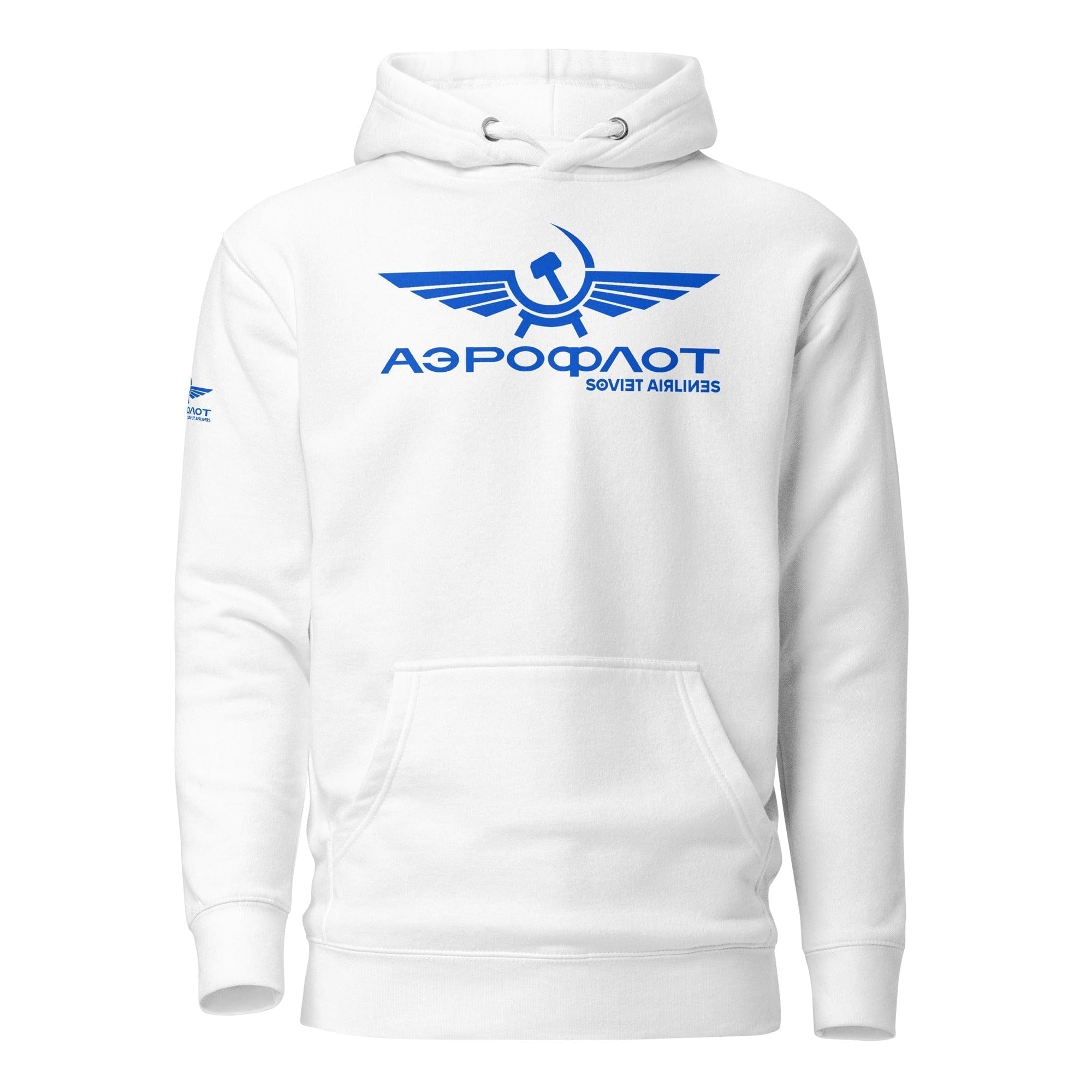 GRAPHIC T-SHIRTS White / S Unisex Premium Hoodie - Aeroflot Soviet Airlines v.9