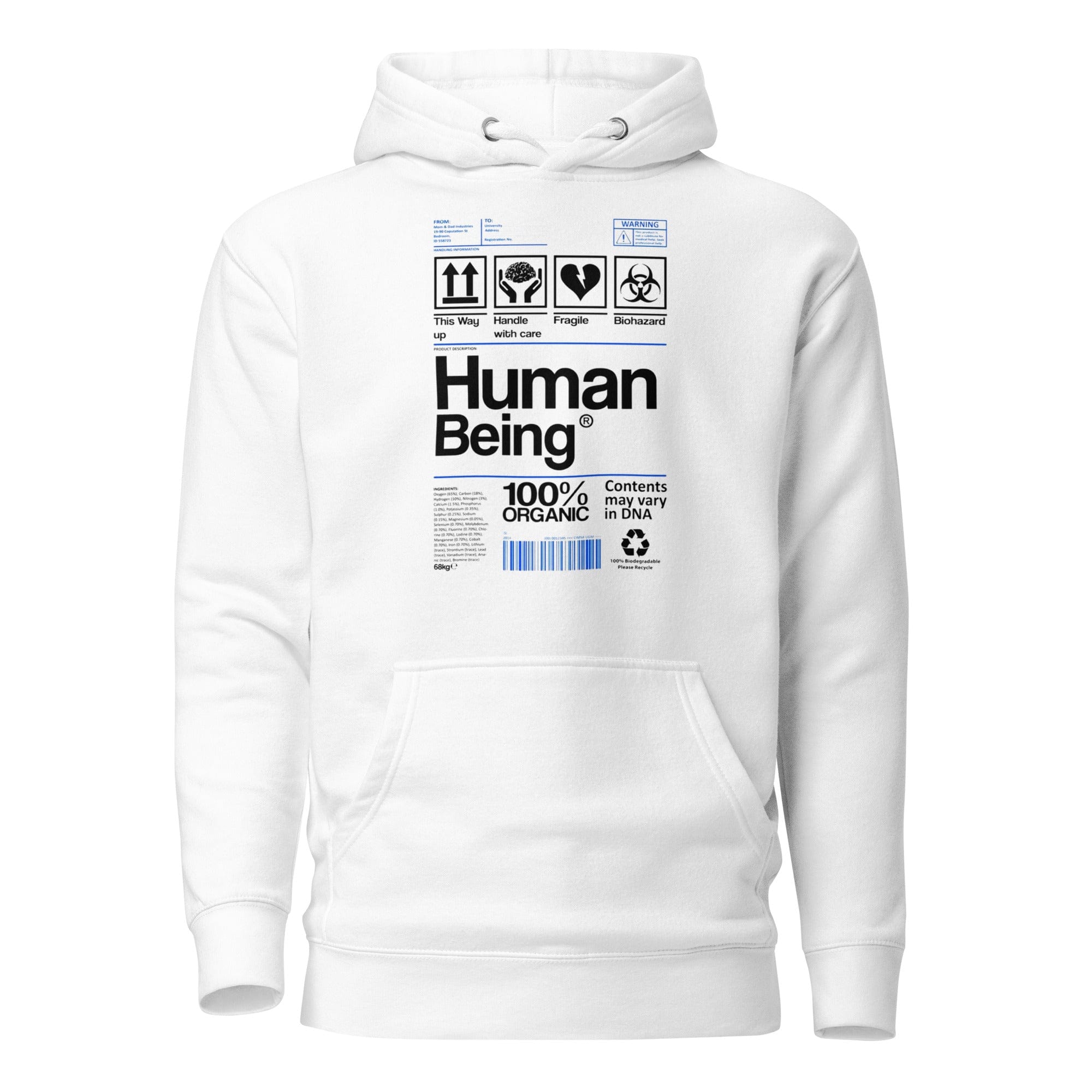 GRAPHIC T-SHIRTS White / S Unisex Premium Hoodie - Human Being